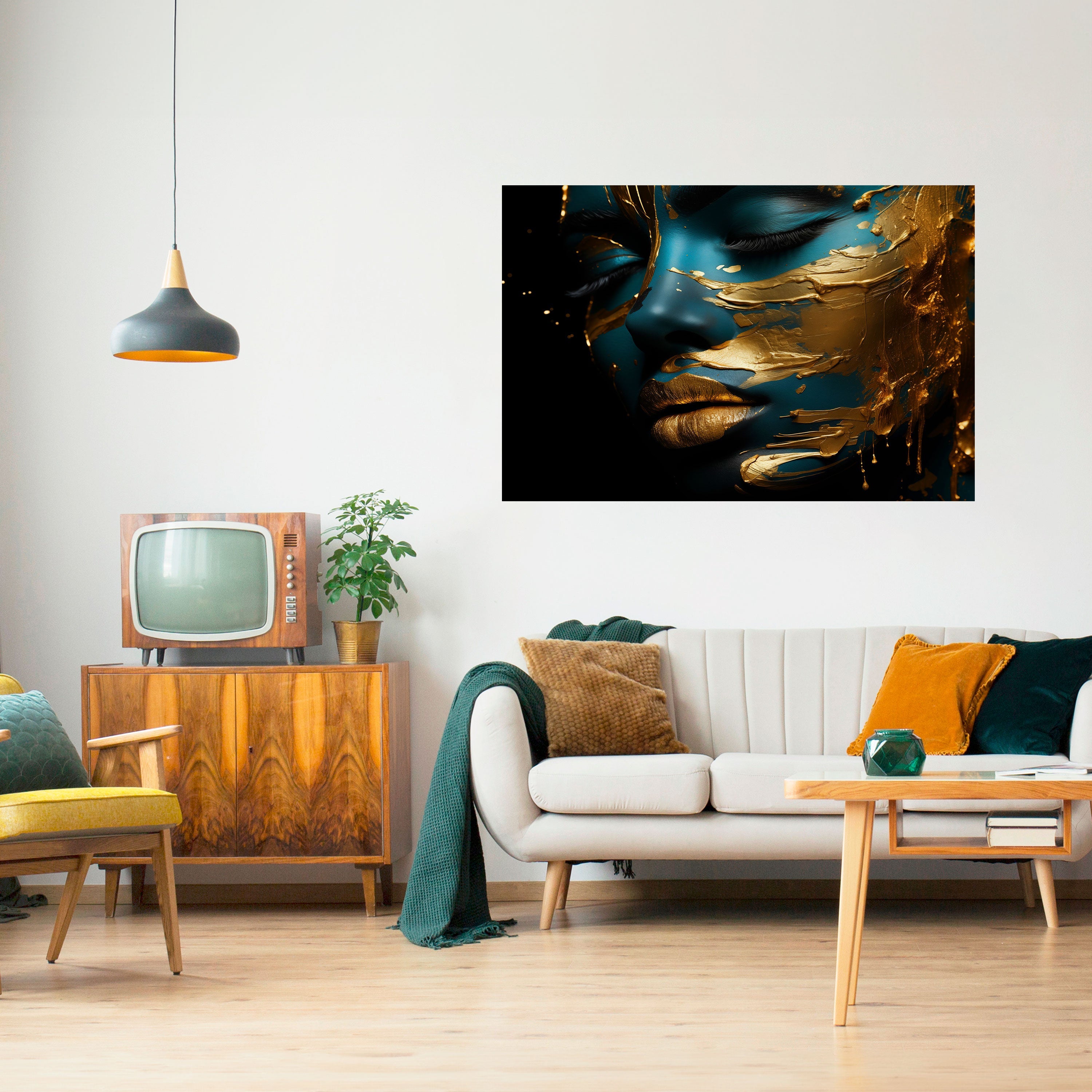 GLOWING ELEGANCE Peel and Stick Horizontal Poster