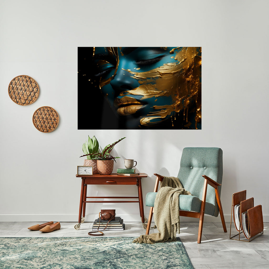 GLOWING ELEGANCE Peel and Stick Horizontal Poster