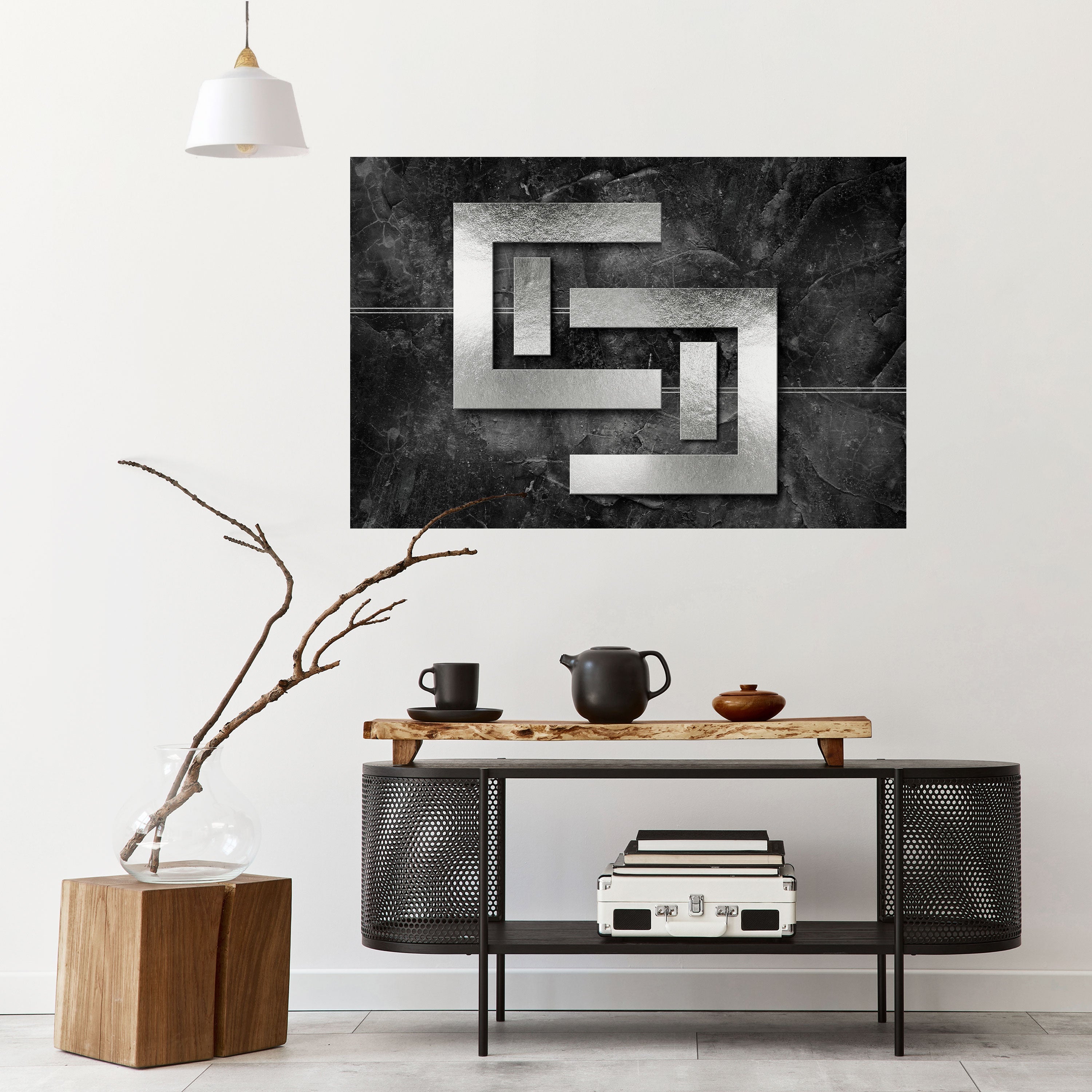 STEEL CAPTURE Peel and Stick Horizontal Poster