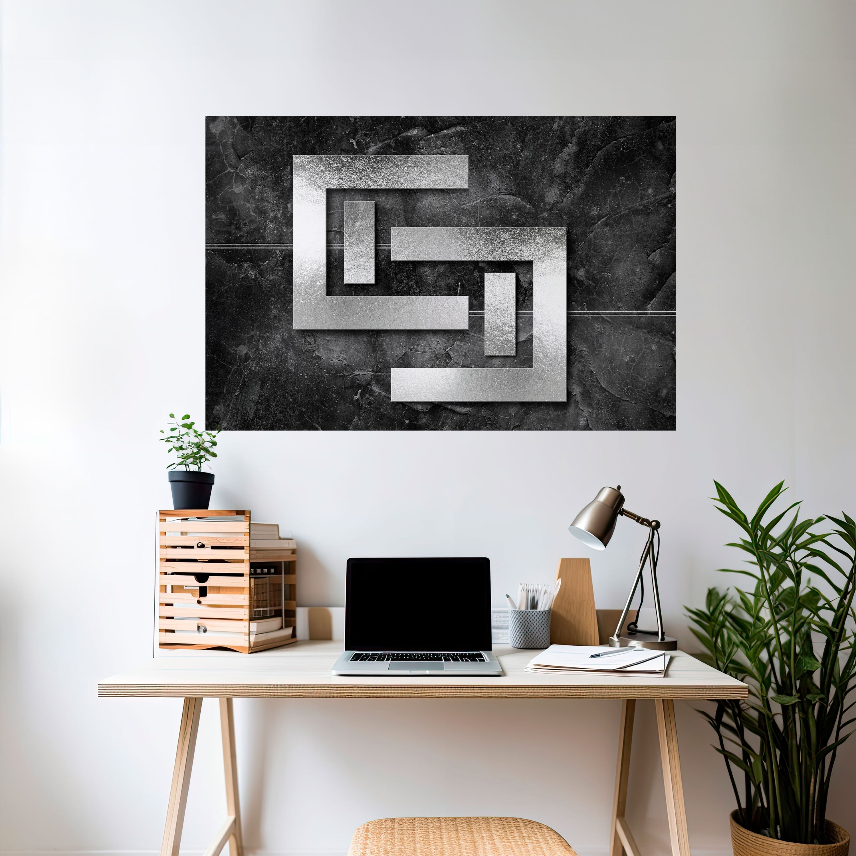 STEEL CAPTURE Peel and Stick Horizontal Poster