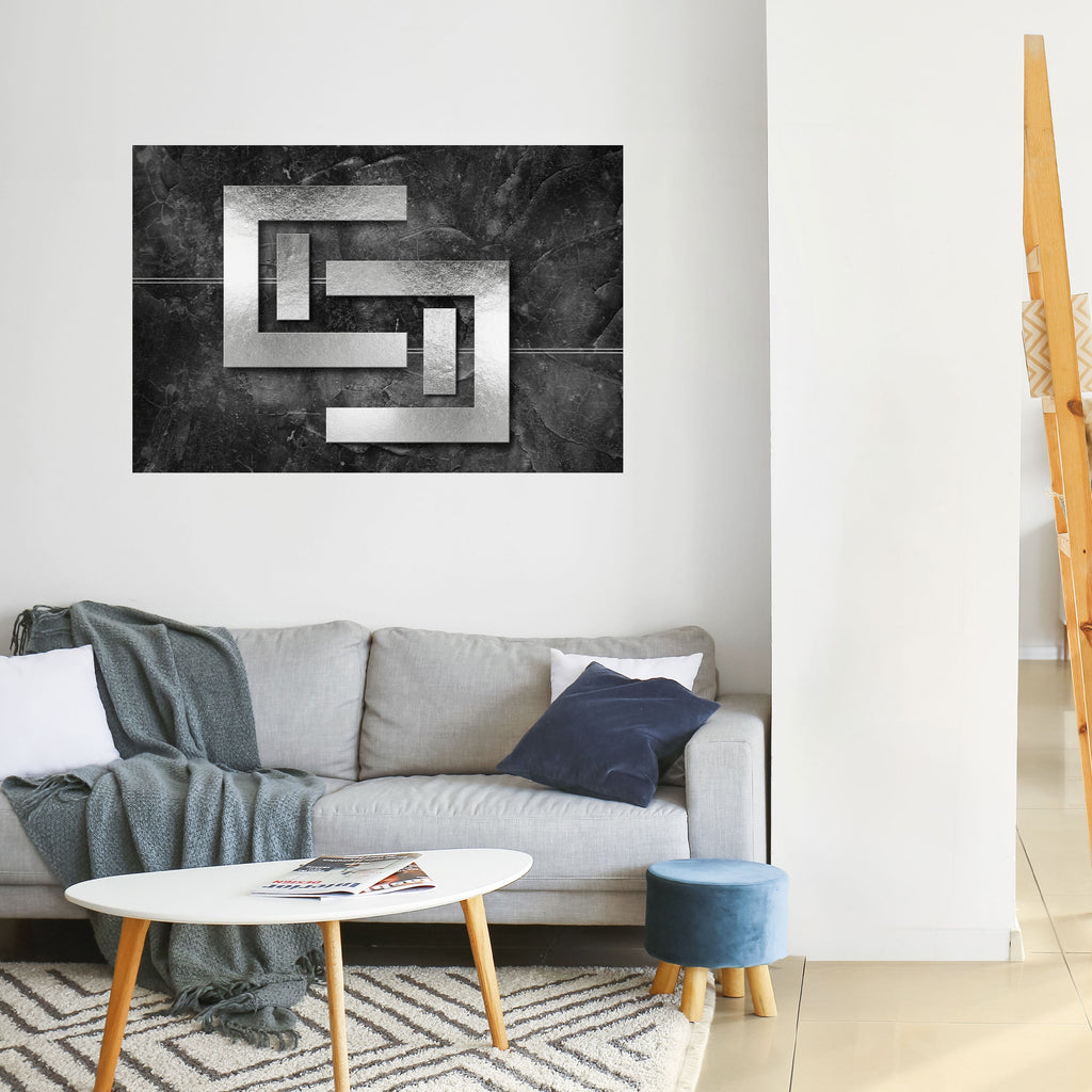 STEEL CAPTURE Peel and Stick Horizontal Poster