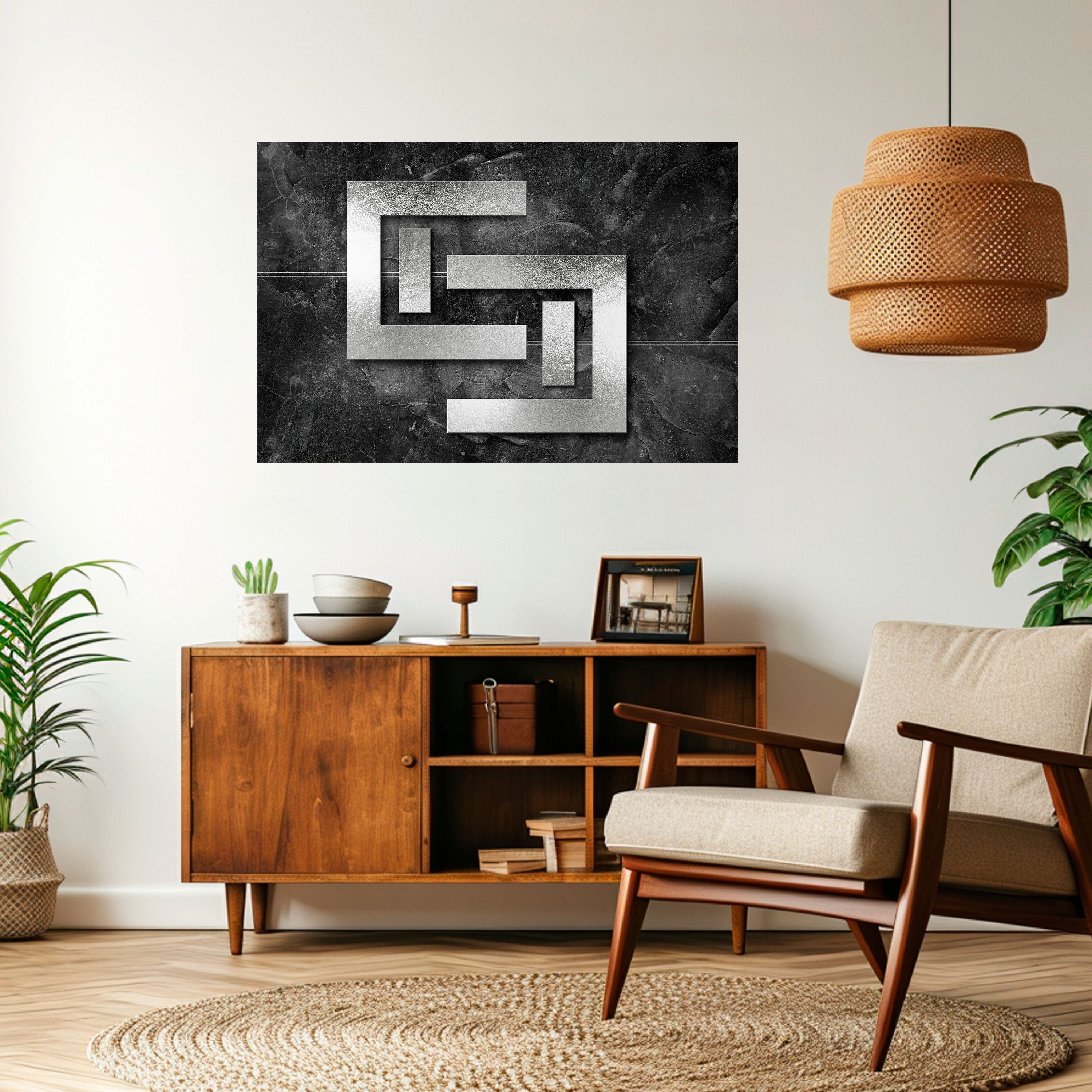 STEEL CAPTURE Peel and Stick Horizontal Poster