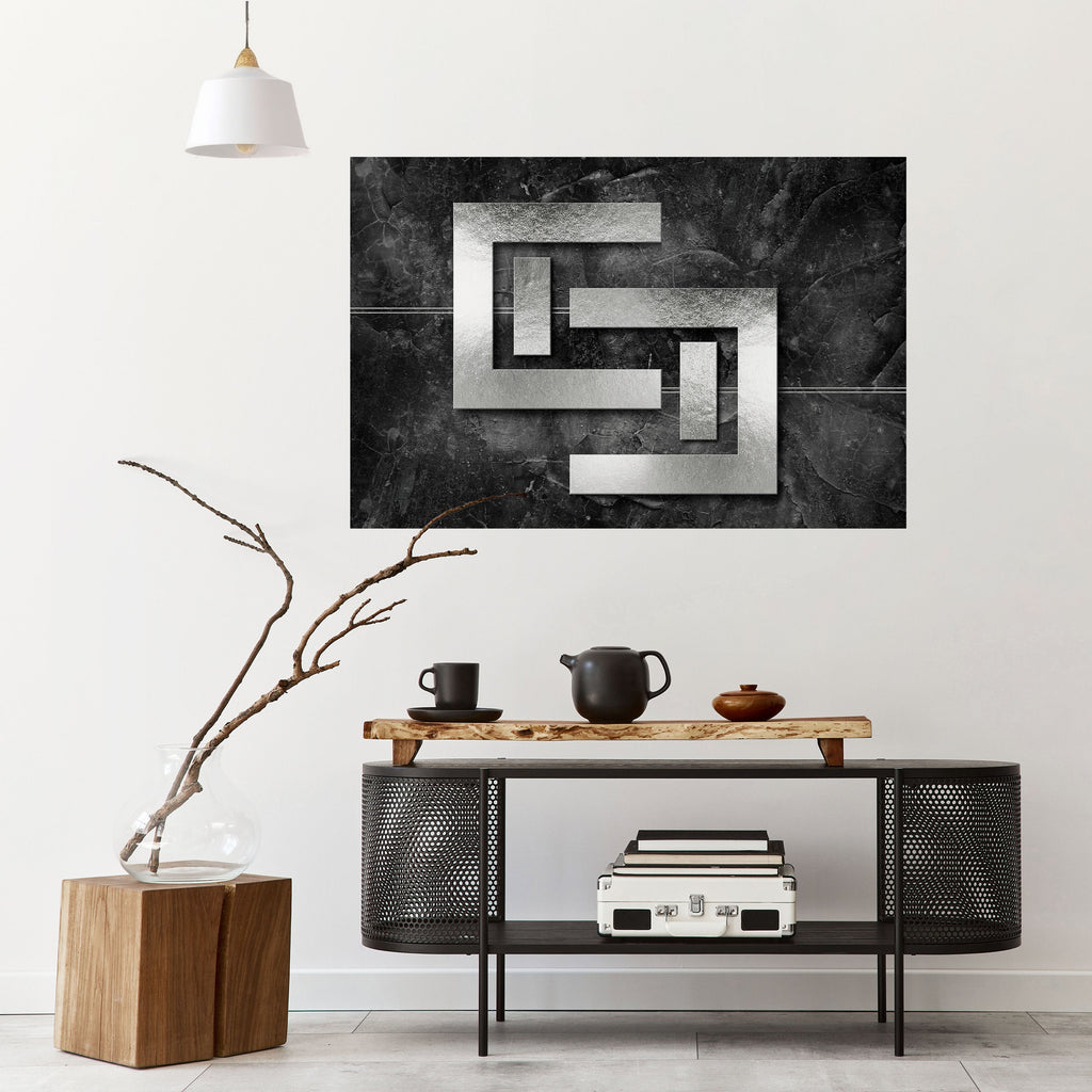 STEEL CAPTURE Peel and Stick Horizontal Poster