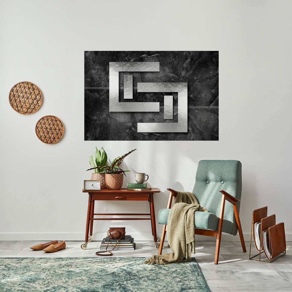 STEEL CAPTURE Peel and Stick Horizontal Poster