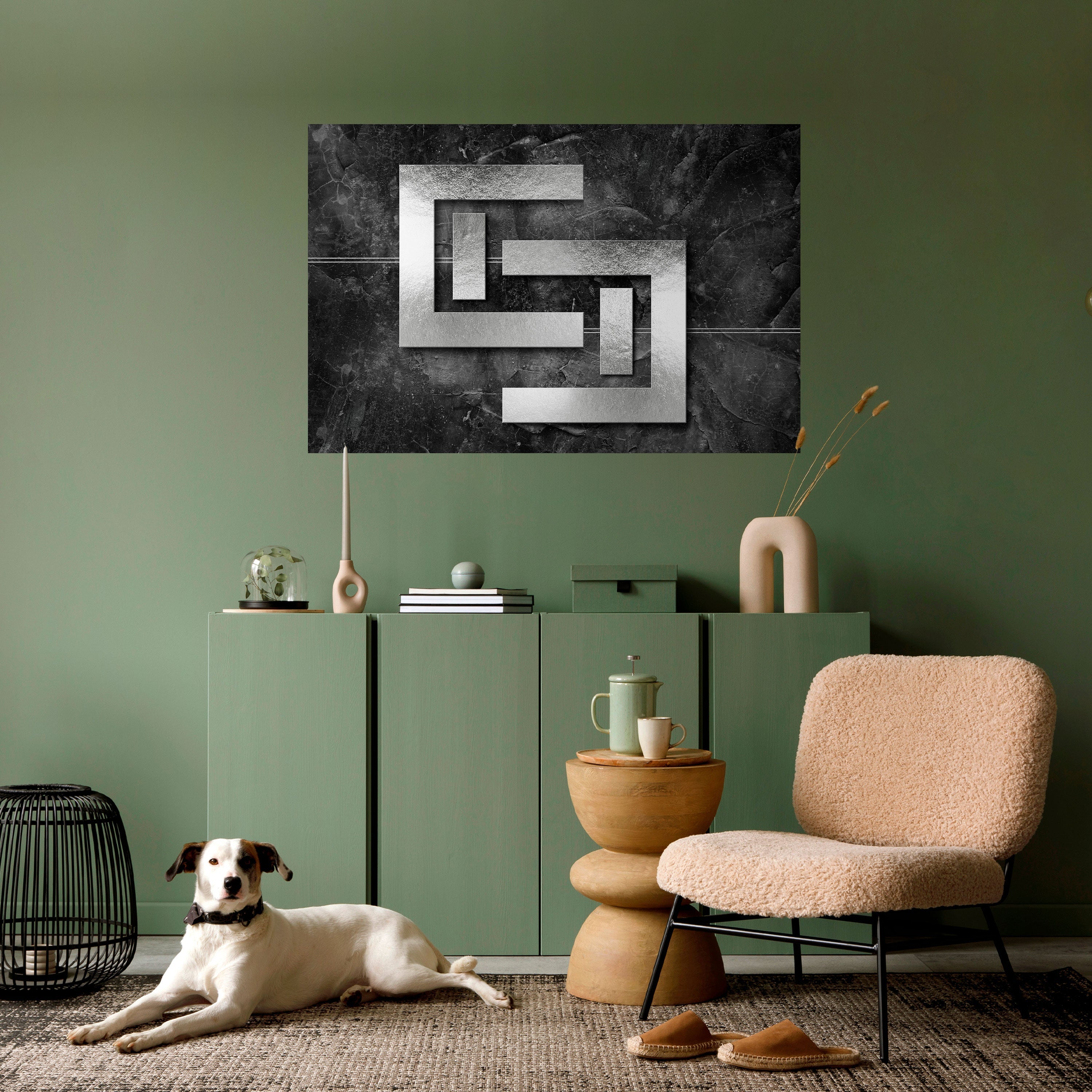 STEEL CAPTURE Peel and Stick Horizontal Poster