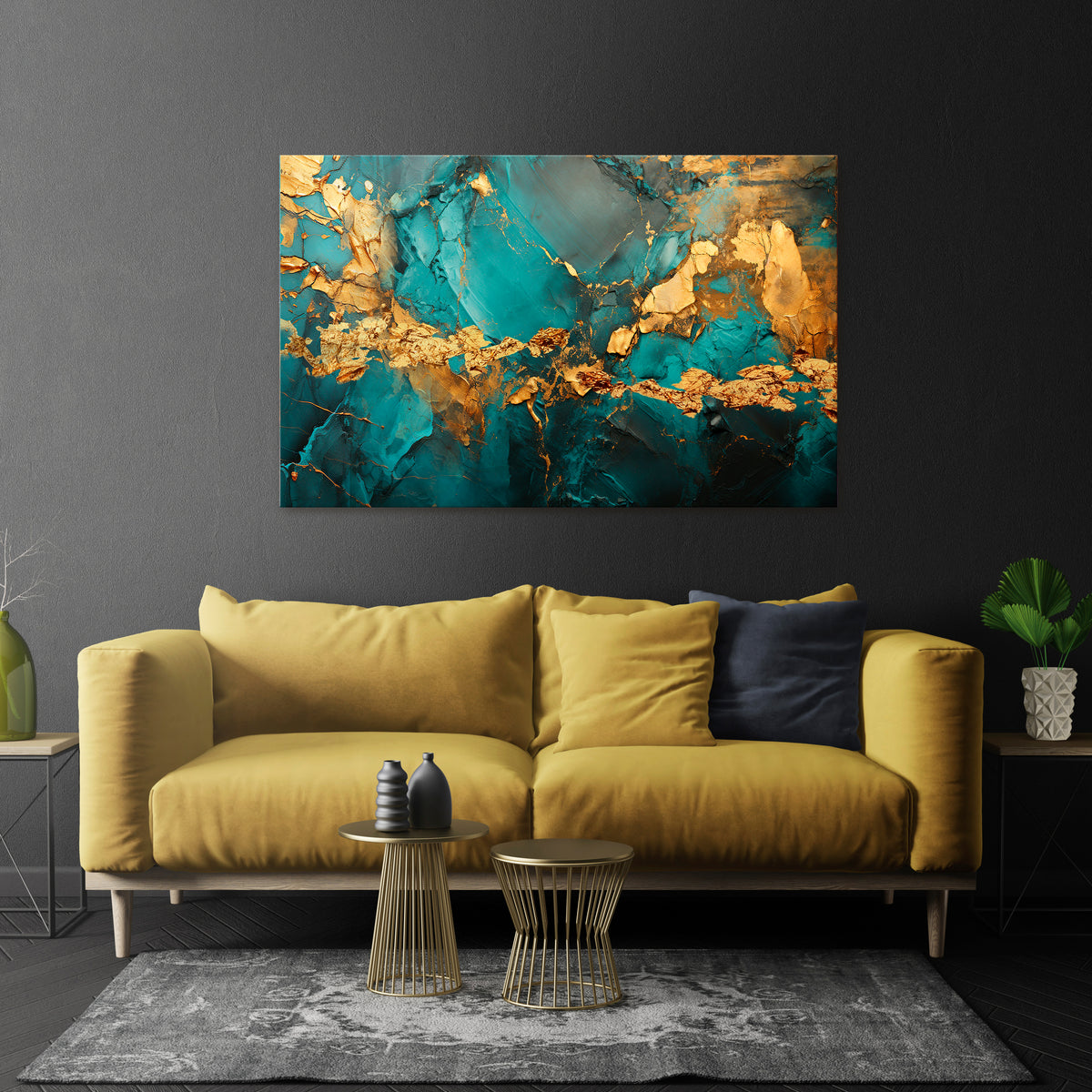 CELESTIAL GOLDRUSH Horizontal Canvas Print