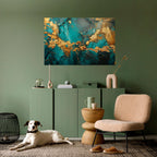 CELESTIAL GOLDRUSH Peel and Stick Horizontal Poster