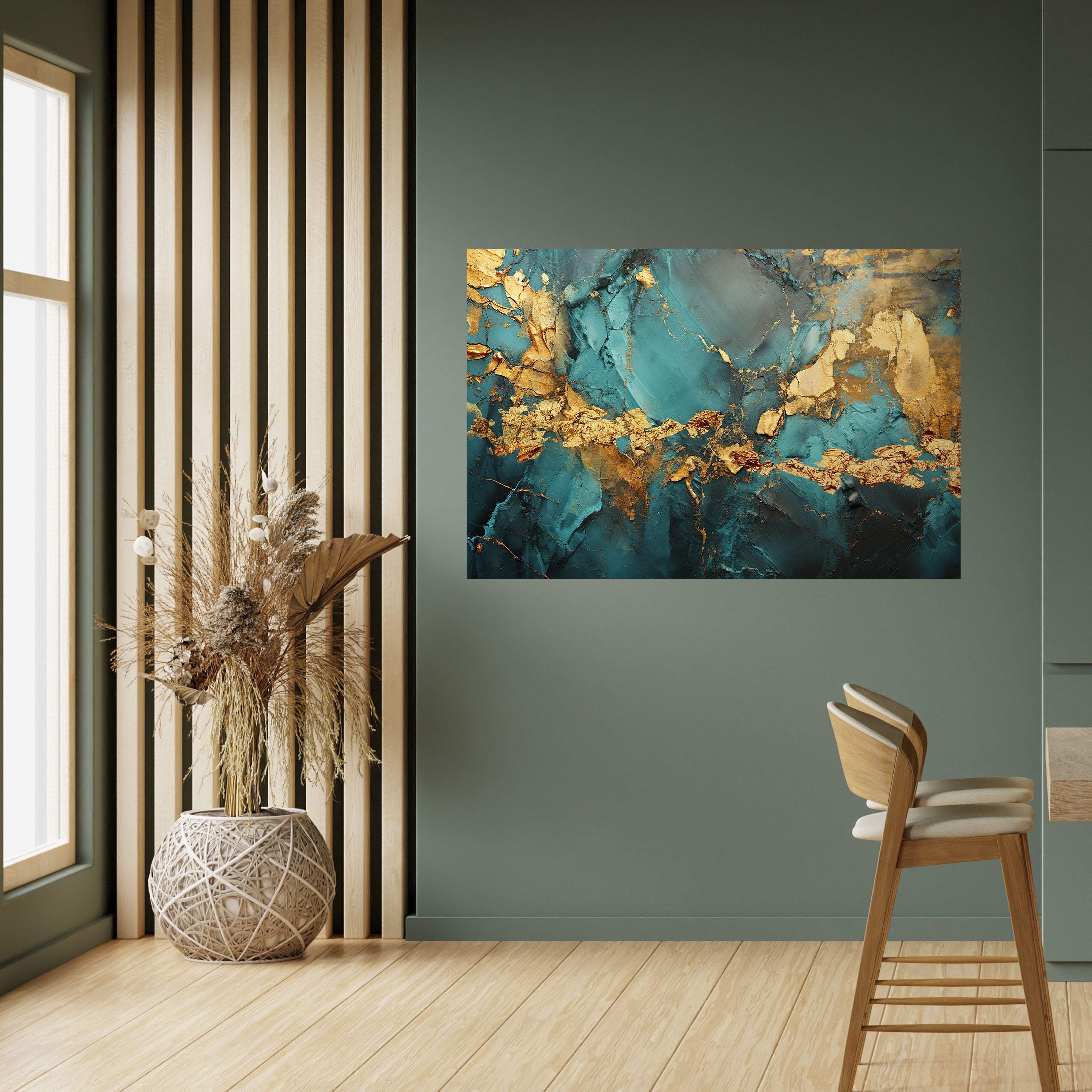 CELESTIAL GOLDRUSH Peel and Stick Horizontal Poster