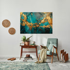 CELESTIAL GOLDRUSH Peel and Stick Horizontal Poster