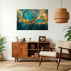 CELESTIAL GOLDRUSH Peel and Stick Horizontal Poster