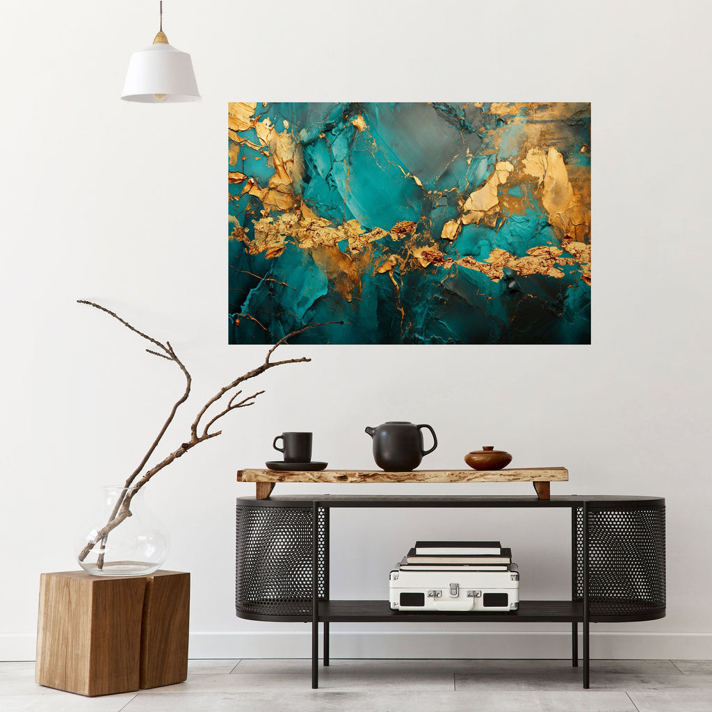 CELESTIAL GOLDRUSH Peel and Stick Horizontal Poster