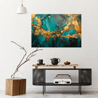CELESTIAL GOLDRUSH Peel and Stick Horizontal Poster