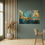 CELESTIAL GOLDRUSH Peel and Stick Horizontal Poster