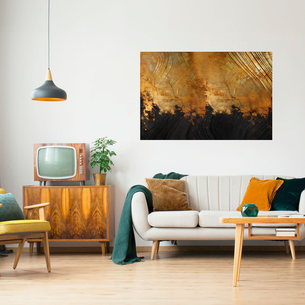 FLUID EMBER Peel and Stick Horizontal Poster