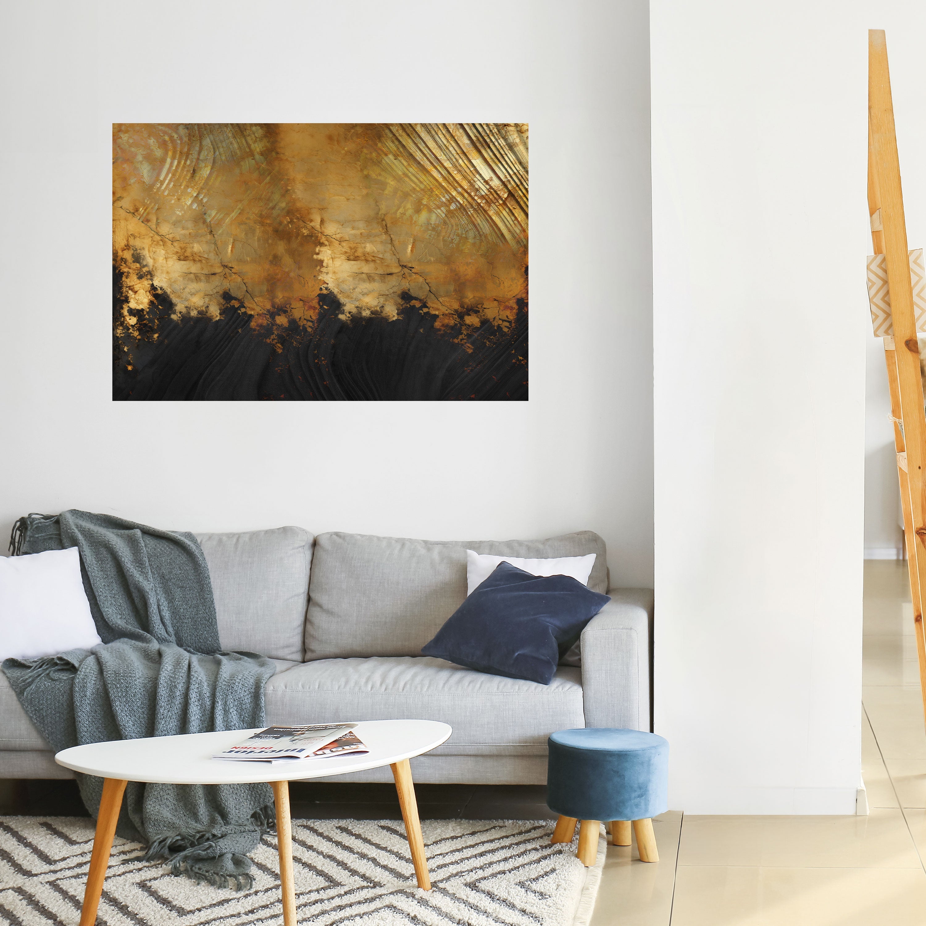 FLUID EMBER Peel and Stick Horizontal Poster