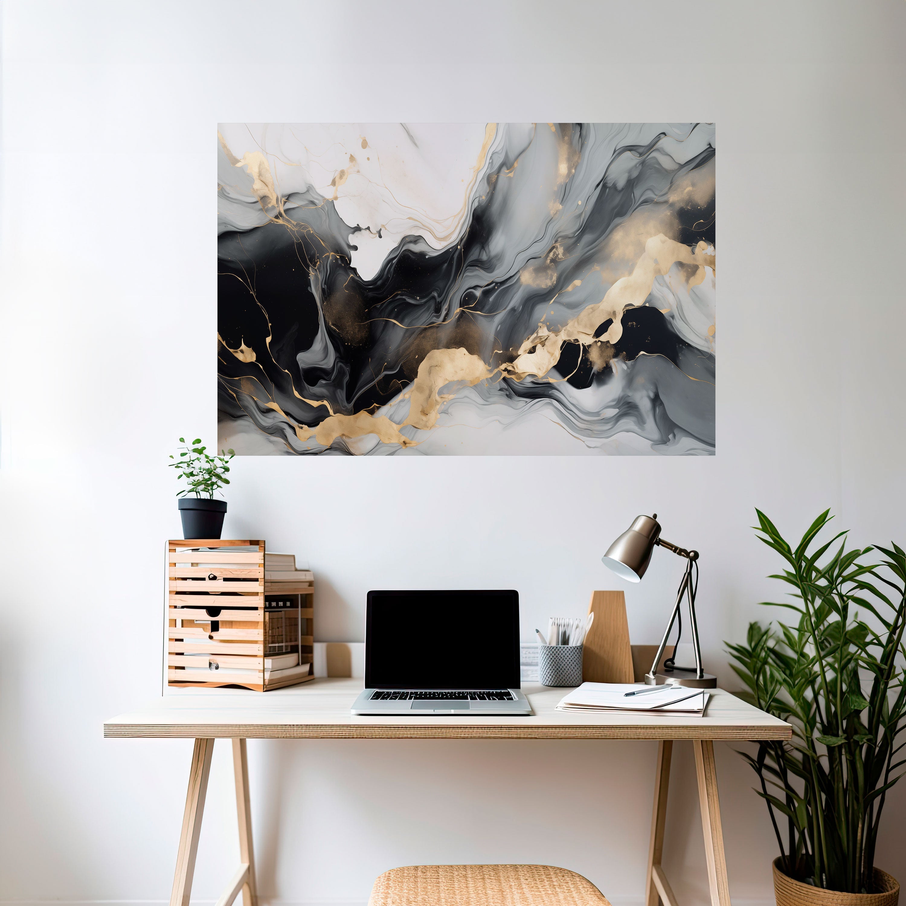 HARMONIOUS VEINS Peel and Stick Horizontal Poster