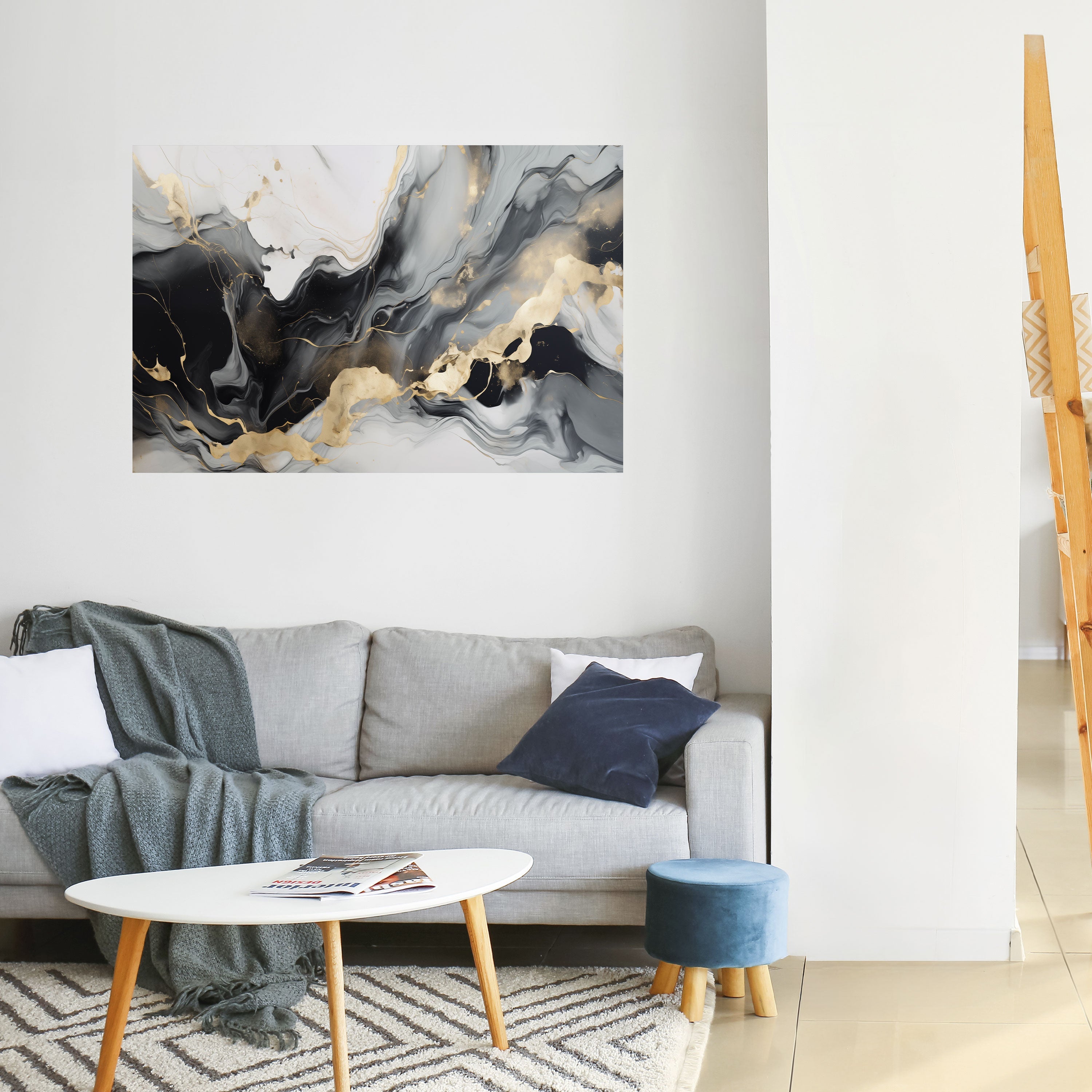 HARMONIOUS VEINS Peel and Stick Horizontal Poster