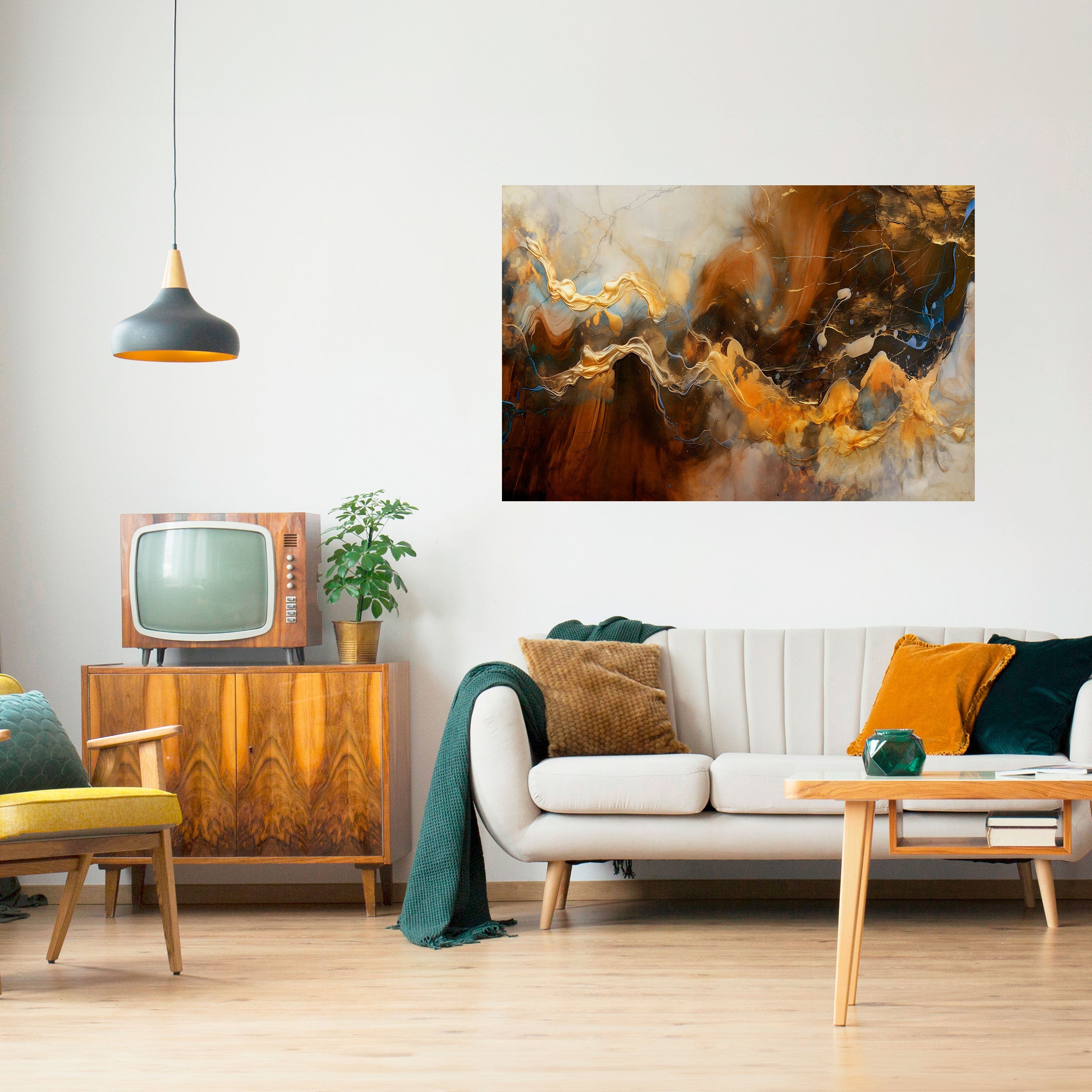 FLUID SYMPHONY Peel and Stick Horizontal Poster