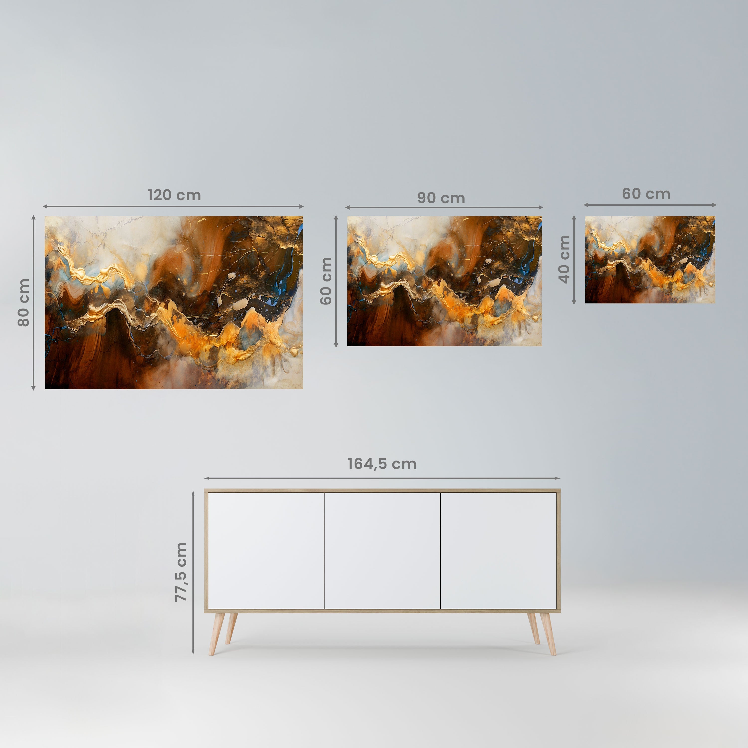 FLUID SYMPHONY Peel and Stick Horizontal Poster