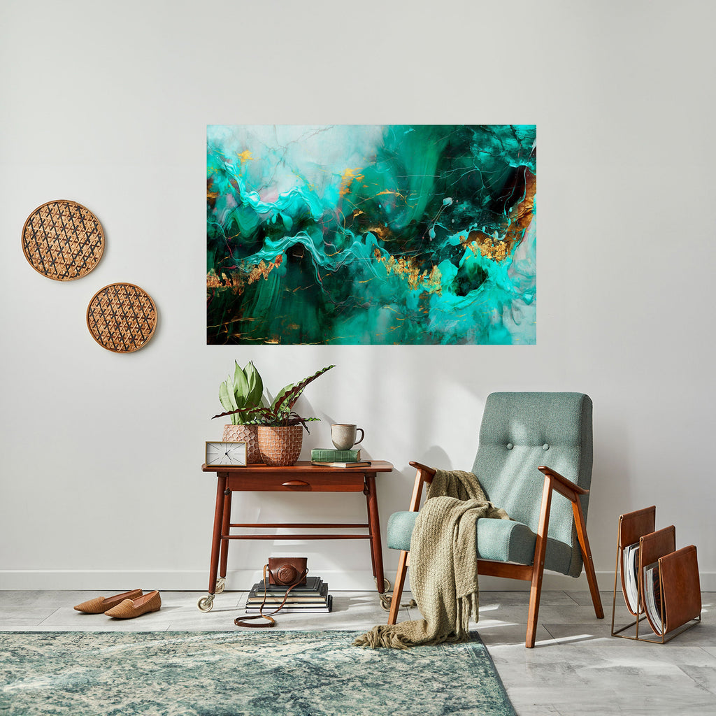 GRACEFUL WAVES Peel and Stick Horizontal Poster