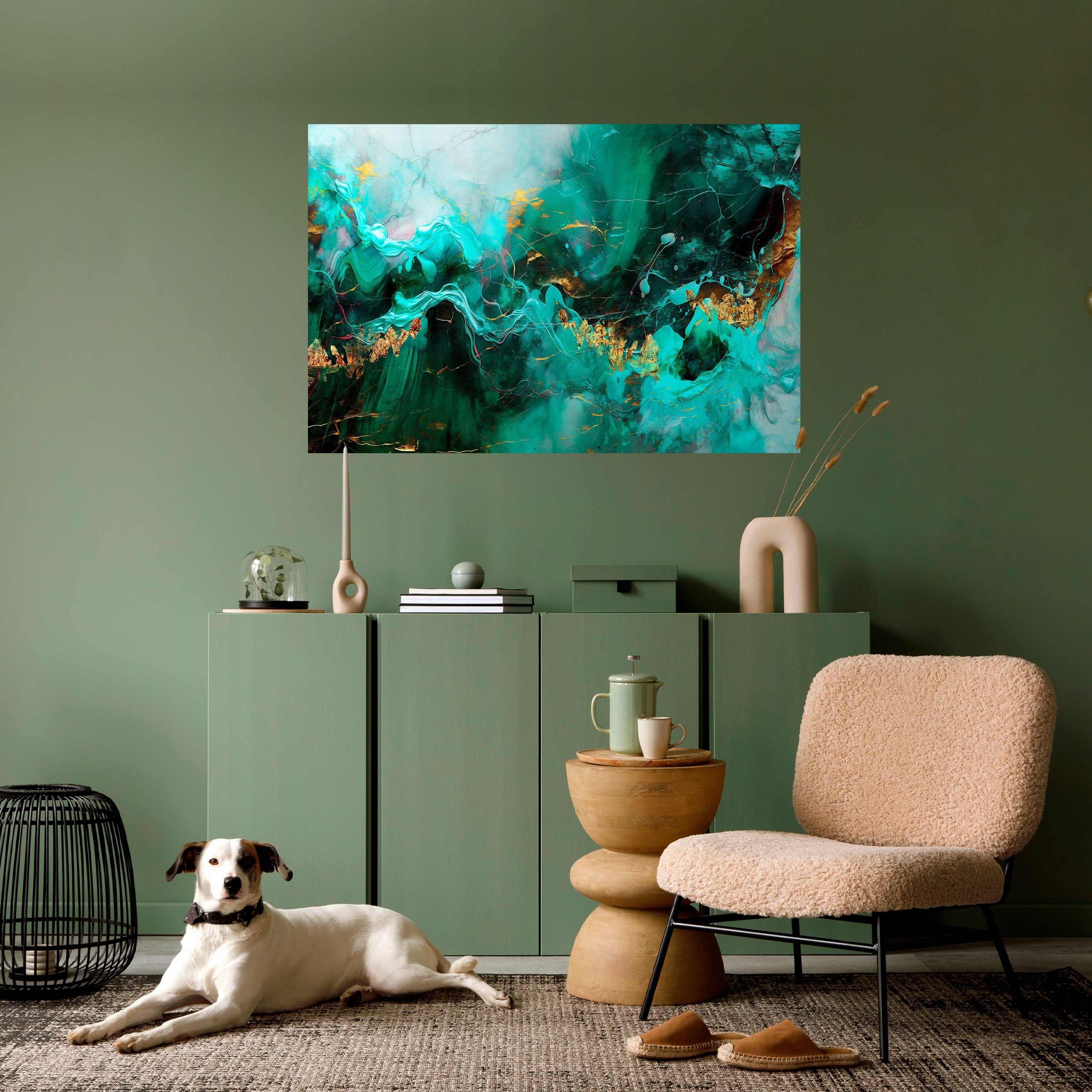 GRACEFUL WAVES Peel and Stick Horizontal Poster