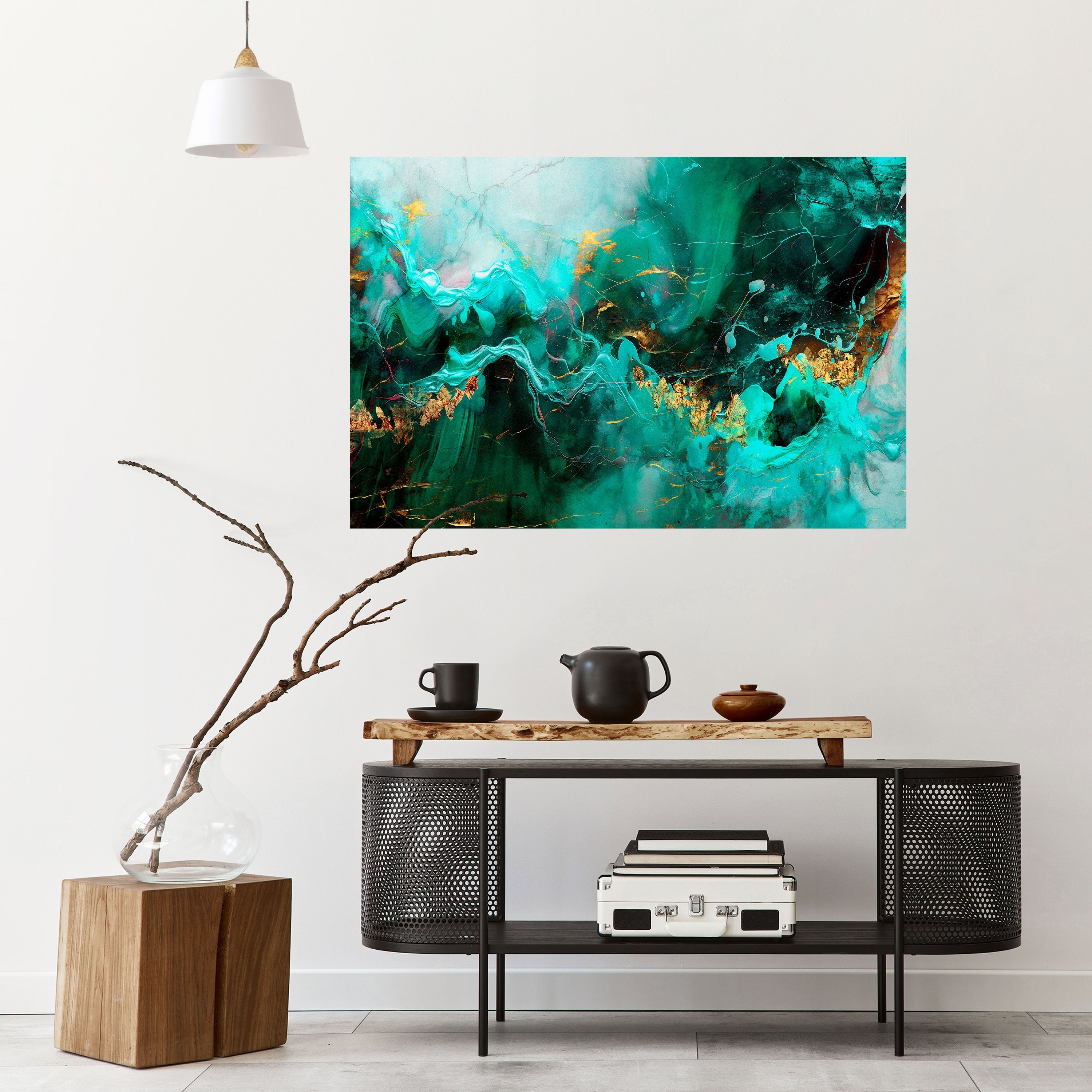 GRACEFUL WAVES Peel and Stick Horizontal Poster