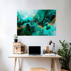 GRACEFUL WAVES Peel and Stick Horizontal Poster