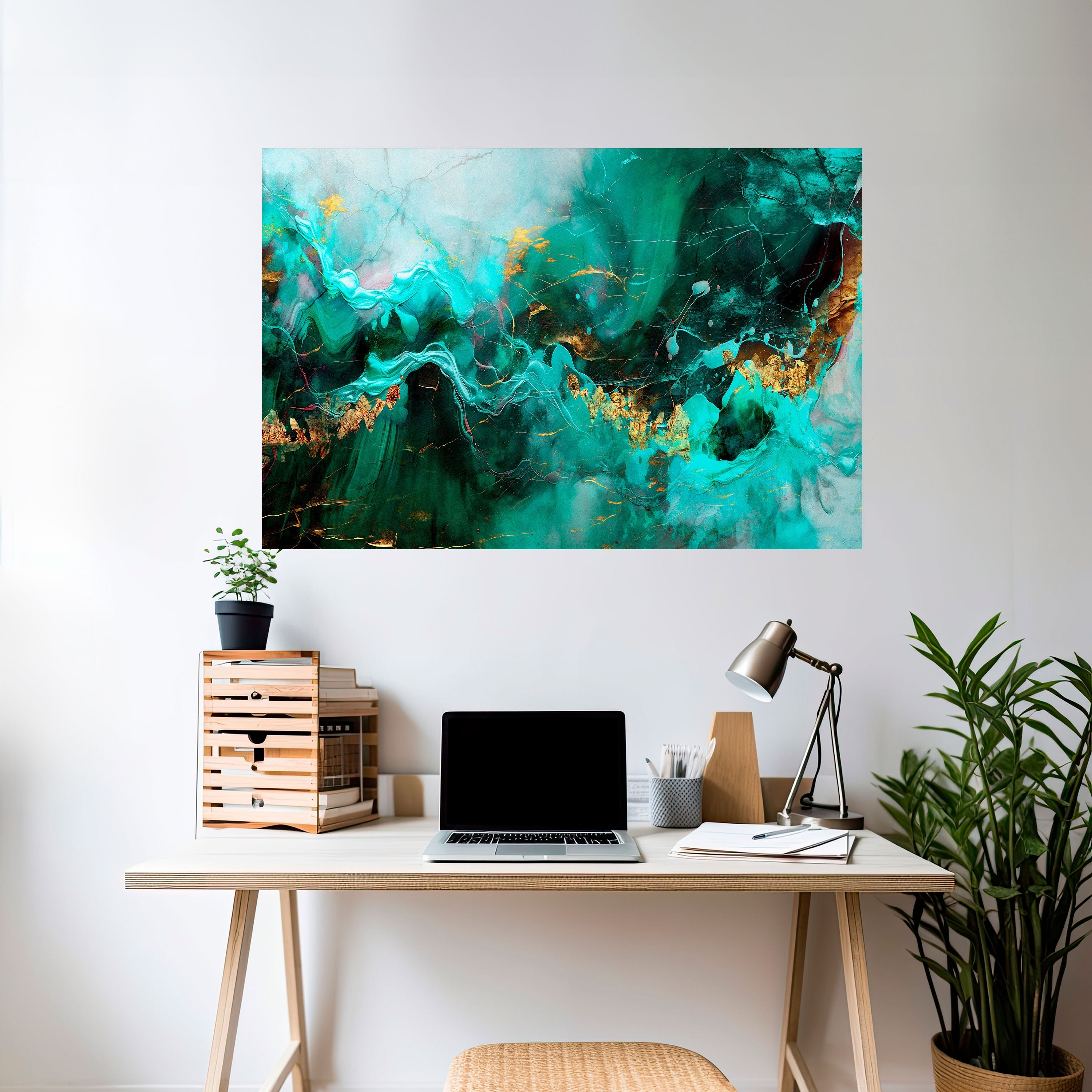 GRACEFUL WAVES Peel and Stick Horizontal Poster