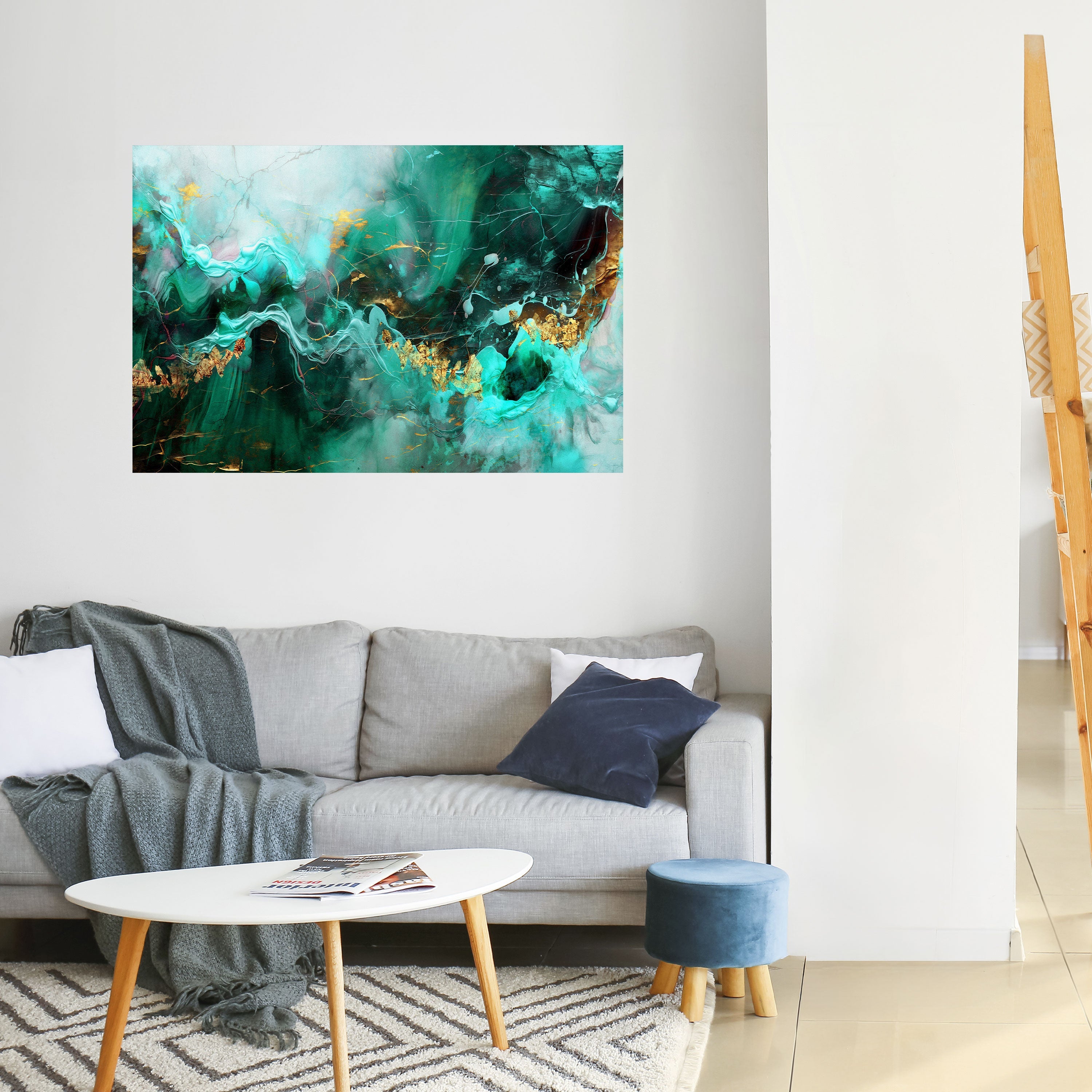 GRACEFUL WAVES Peel and Stick Horizontal Poster