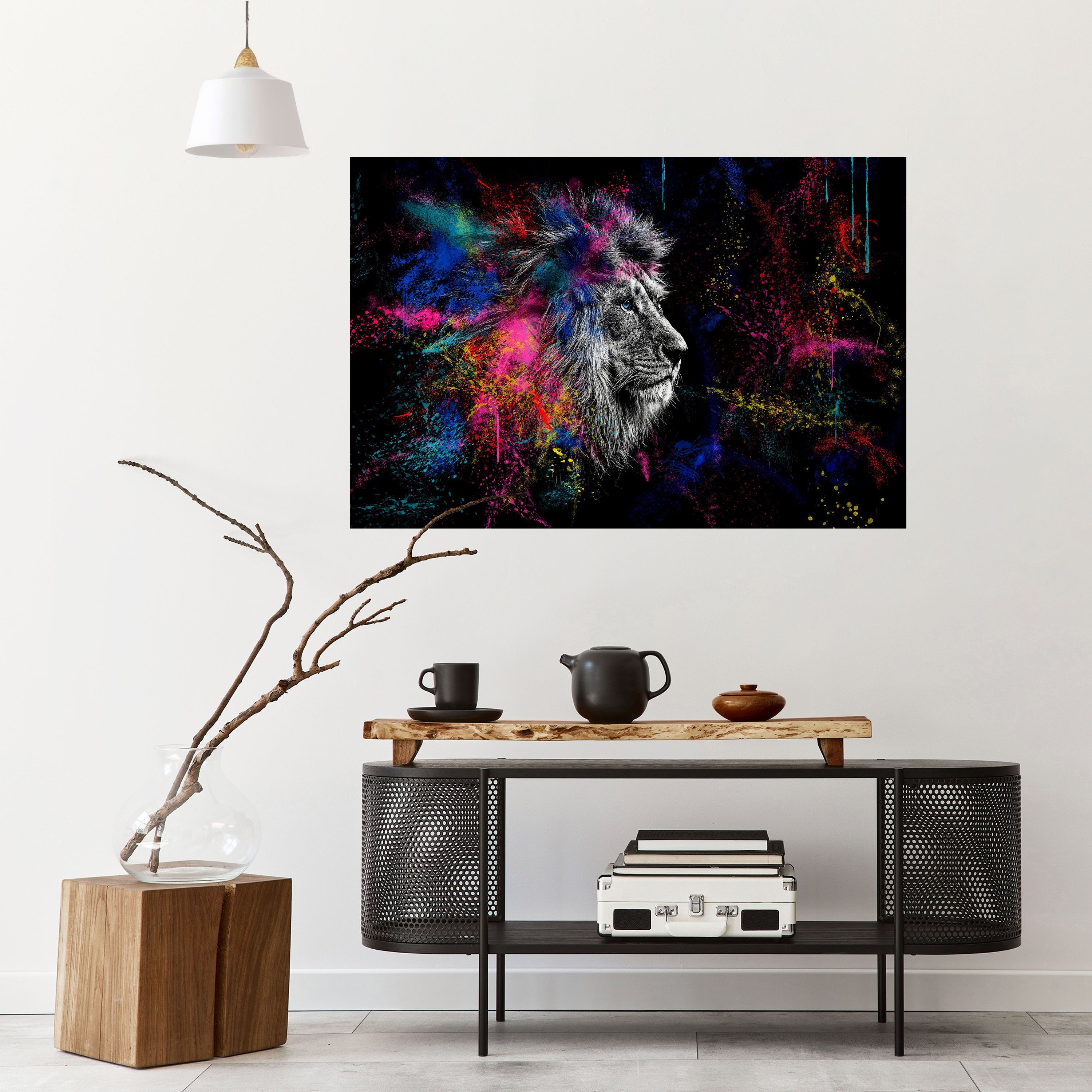 LION ARTISTRY Peel and Stick Horizontal Poster