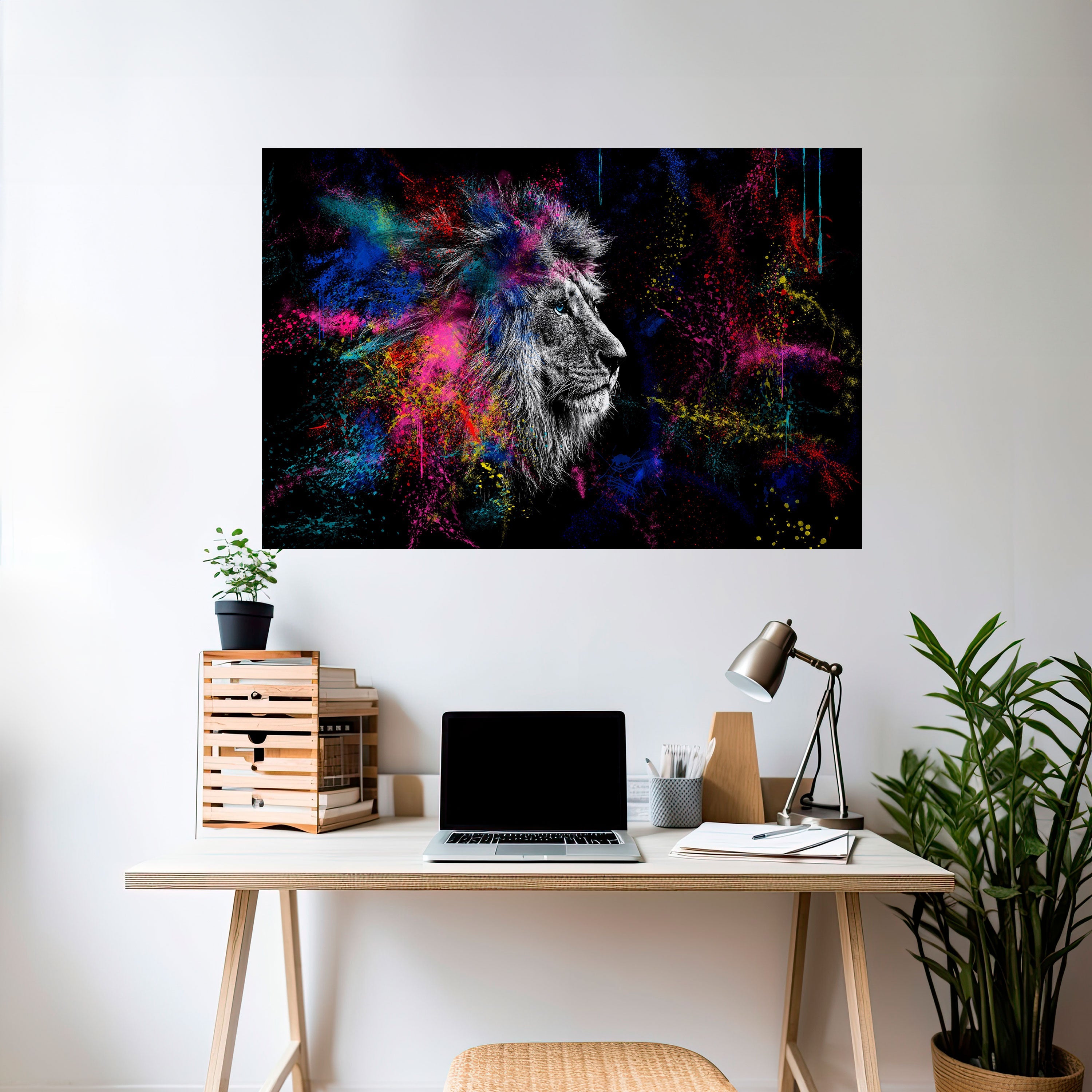 LION ARTISTRY Poster Horizontal Autocolante