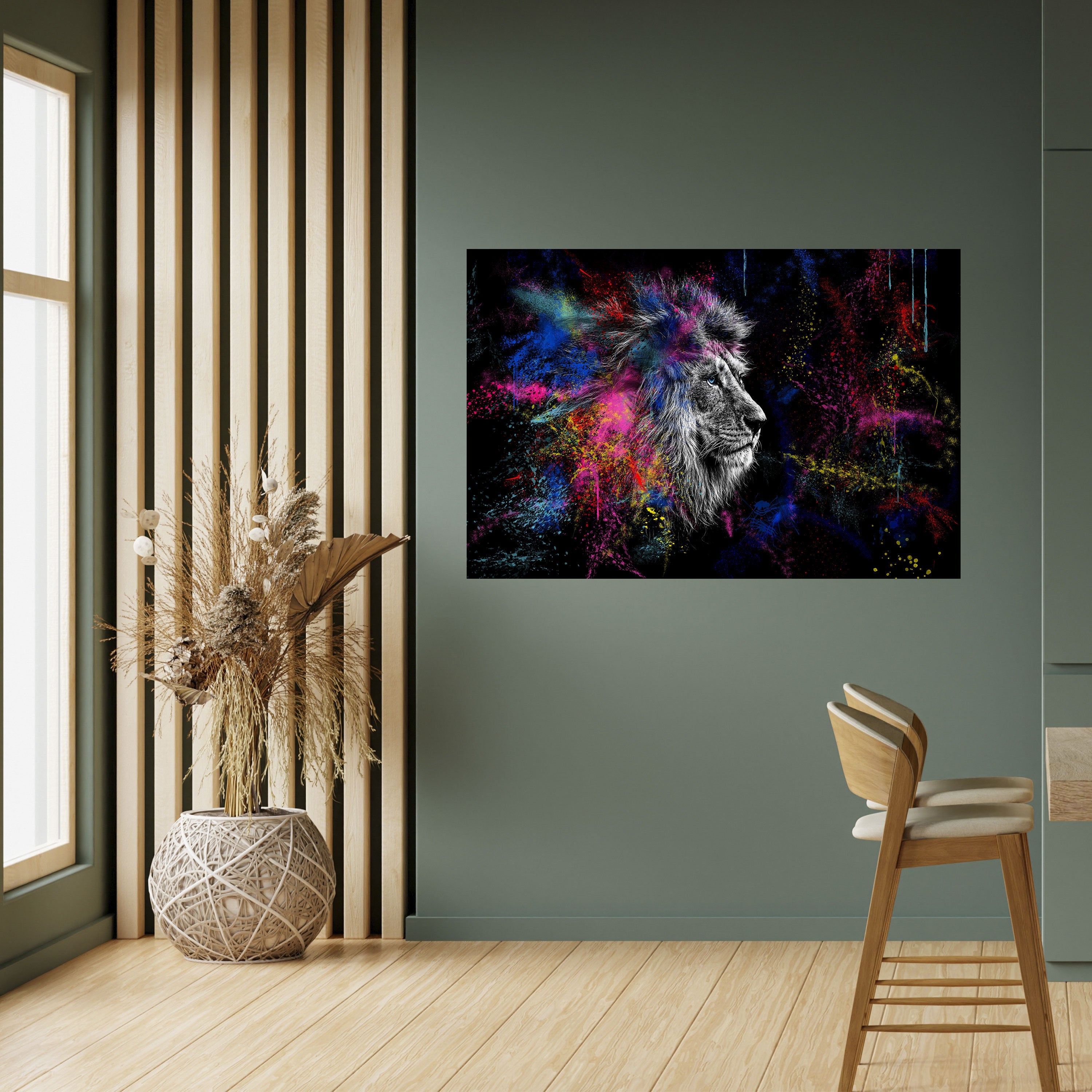 LION ARTISTRY Poster Horizontal Autocolante
