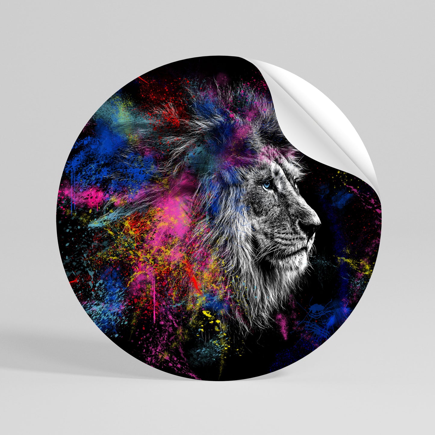 LION ARTISTRY Autocolante Redondo Removível