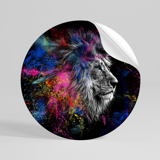 LION ARTISTRY Autocolante Redondo Removível