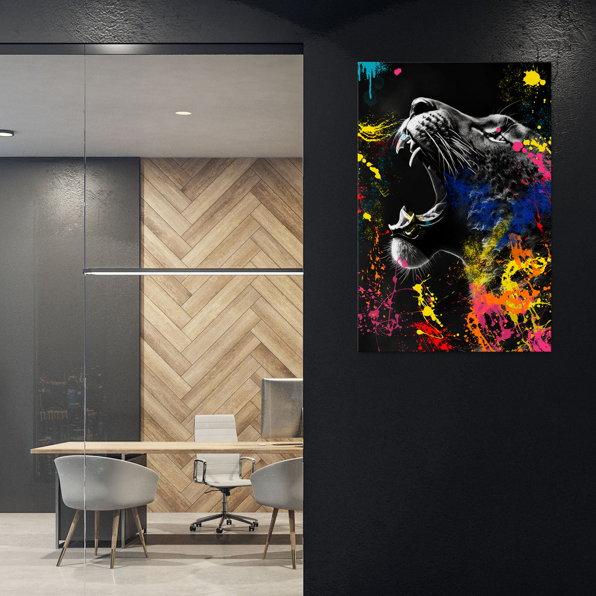 LEOPARD ARTISTRY Quadro em tela vertical