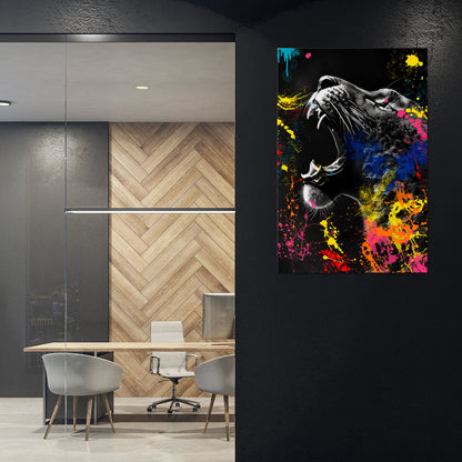 LEOPARD ARTISTRY Quadro em tela vertical