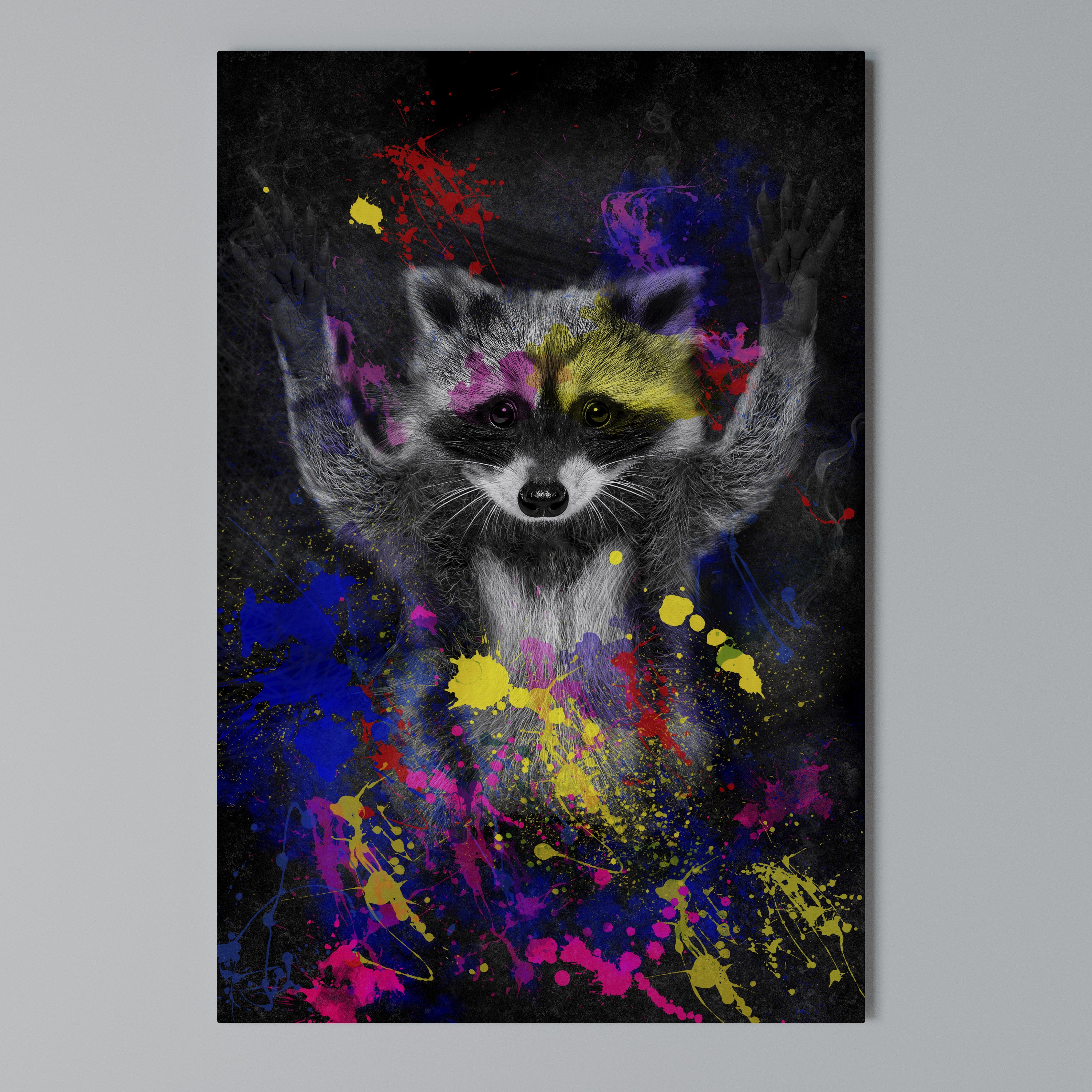 RACCOON ARTISTRY Quadro em tela vertical
