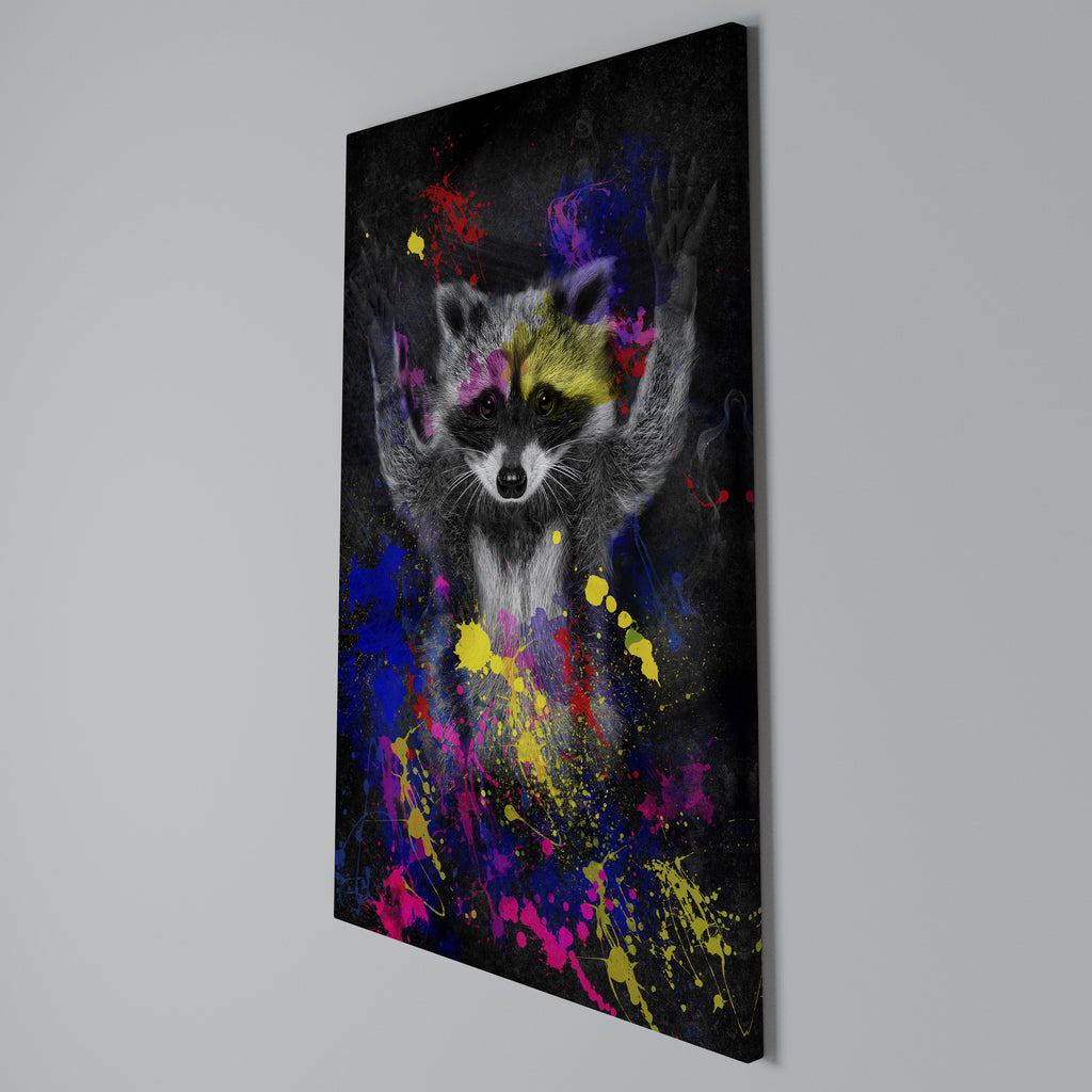 RACCOON ARTISTRY Quadro em tela vertical