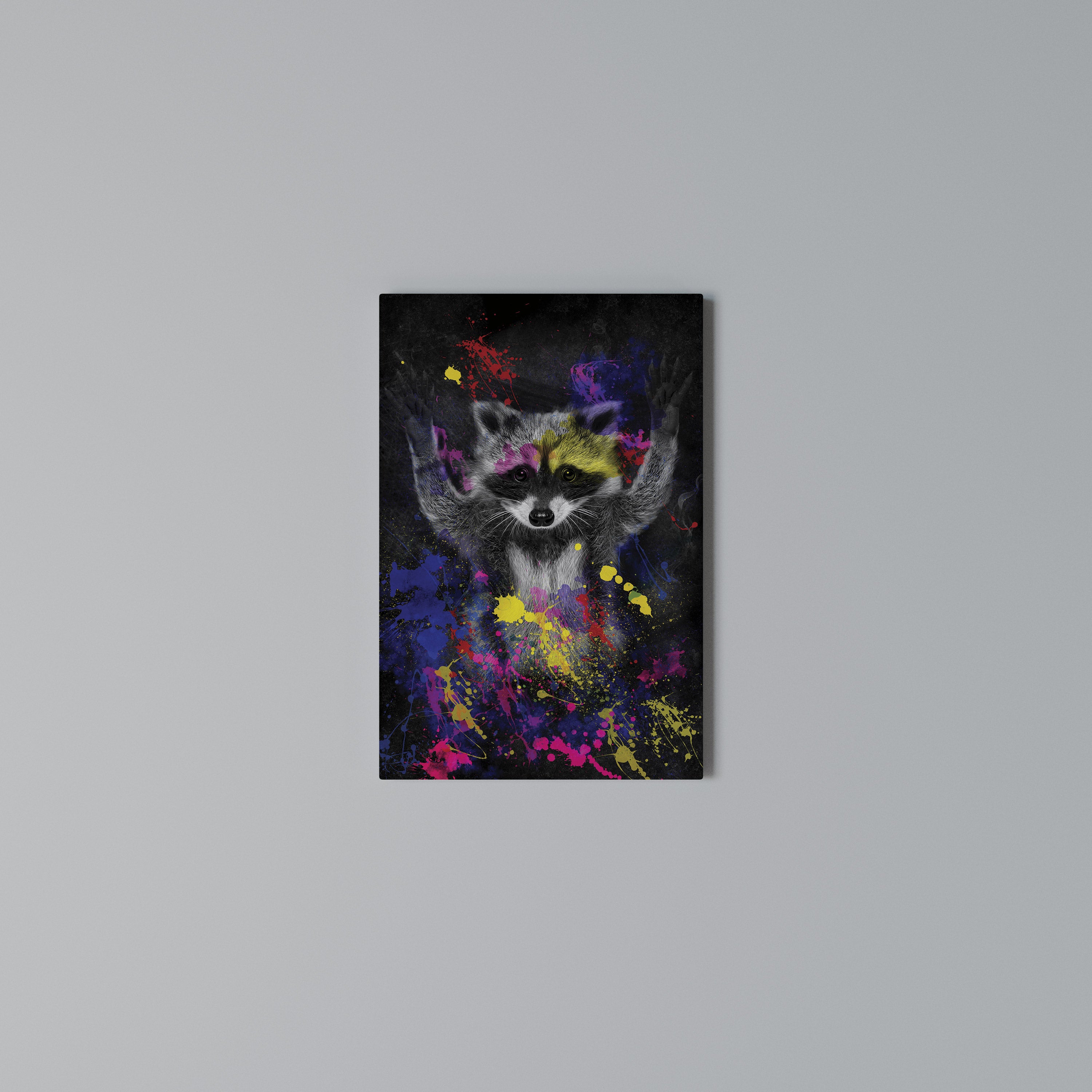 RACCOON ARTISTRY Quadro em tela vertical