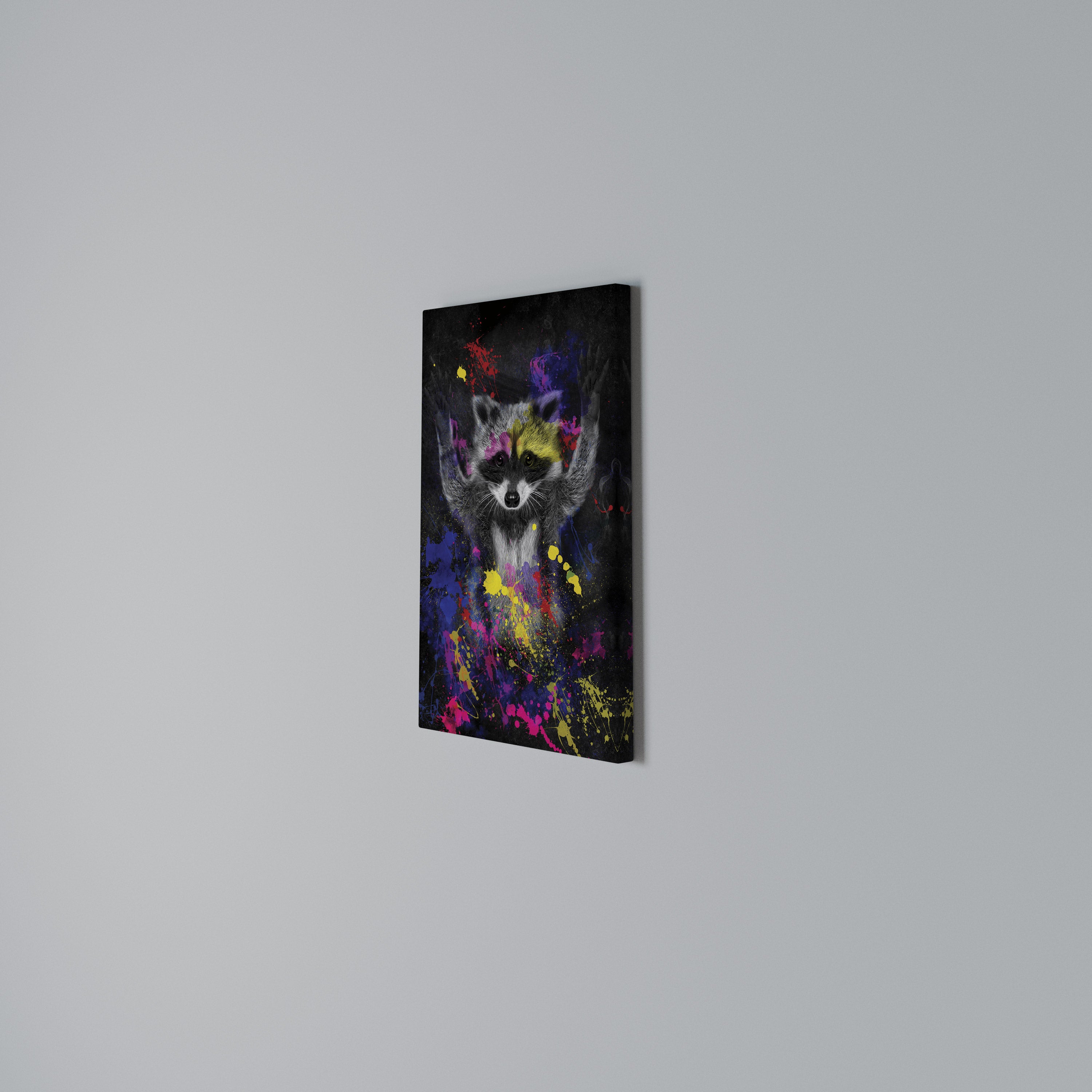 RACCOON ARTISTRY Quadro em tela vertical