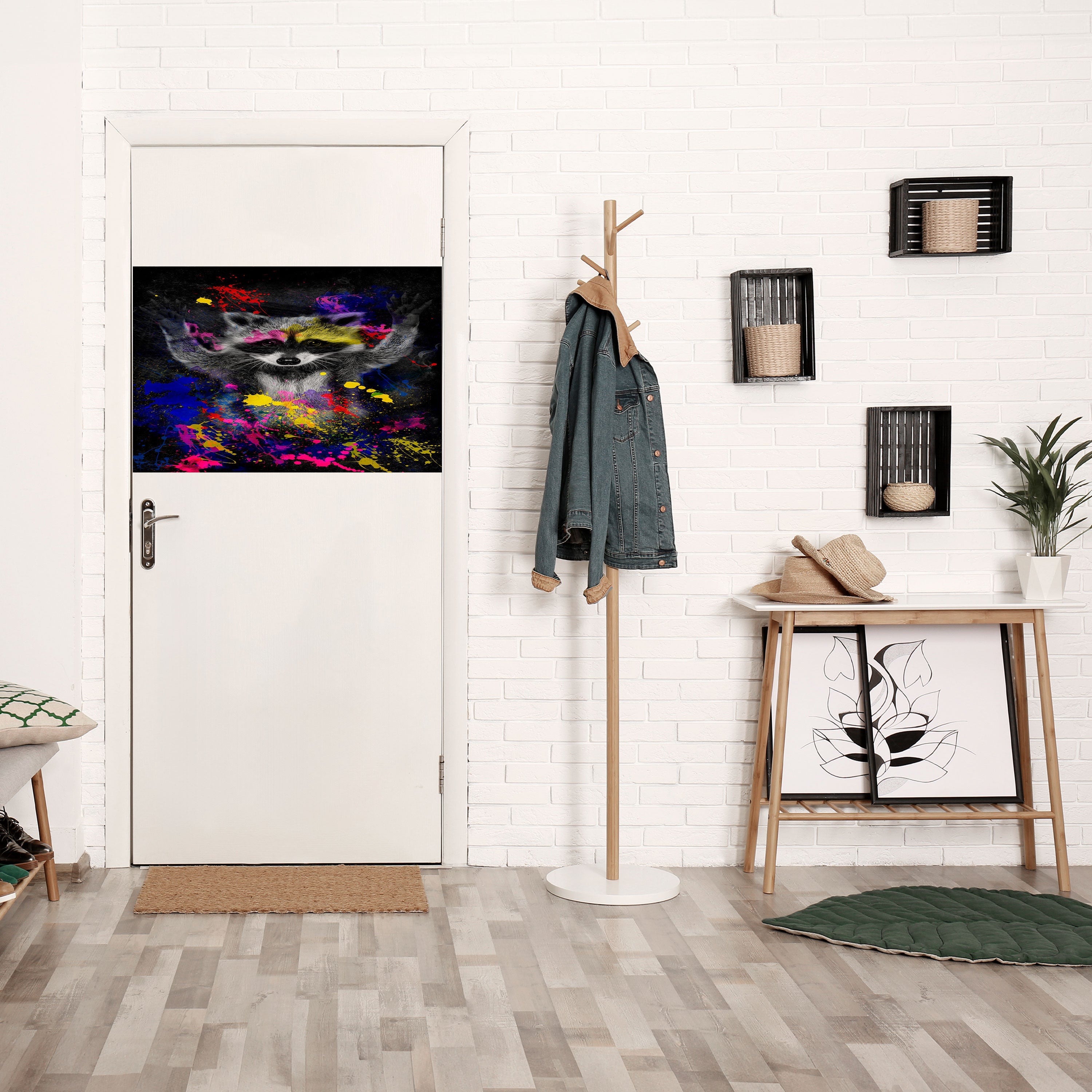 RACCOON ARTISTRY Poster Horizontal Autocolante