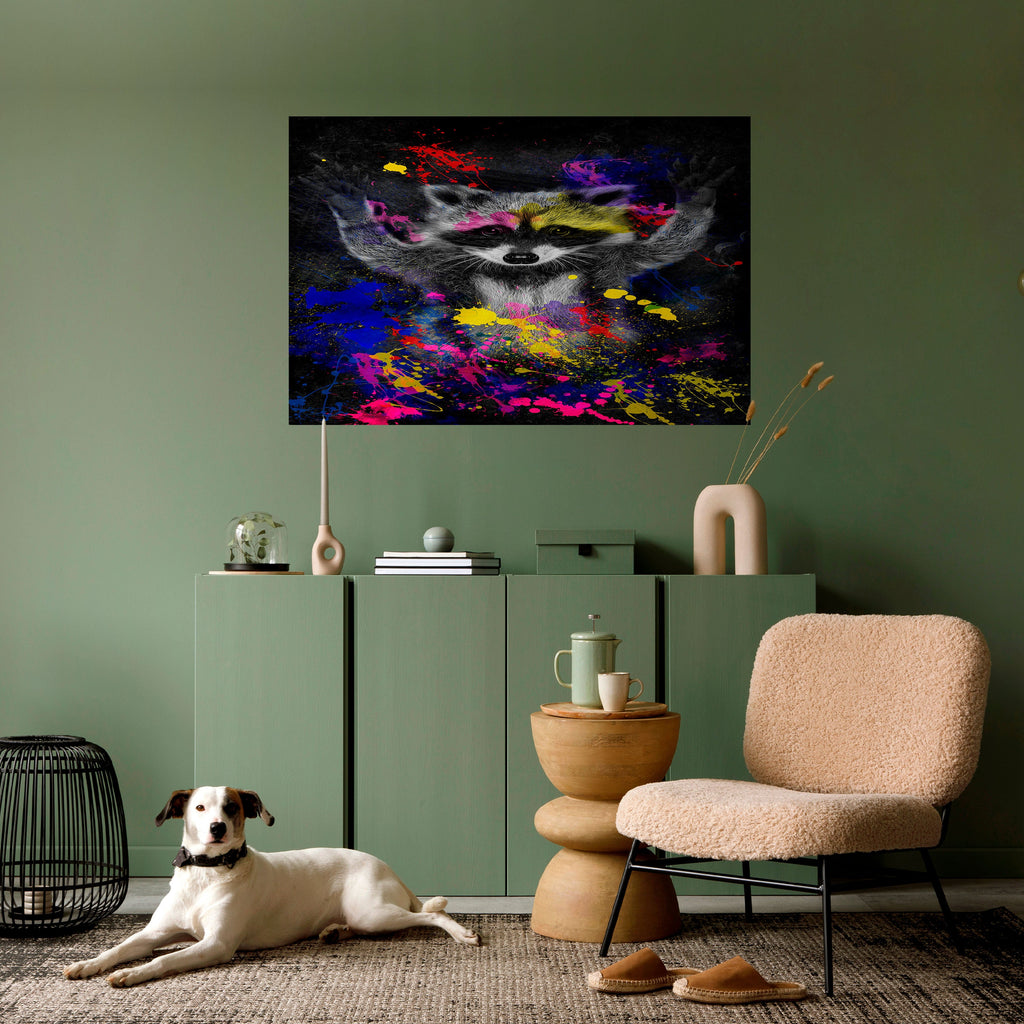 RACCOON ARTISTRY Poster Horizontal Autocolante