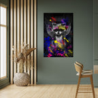 RACCOON ARTISTRY Peel and Stick Vertical Poster
