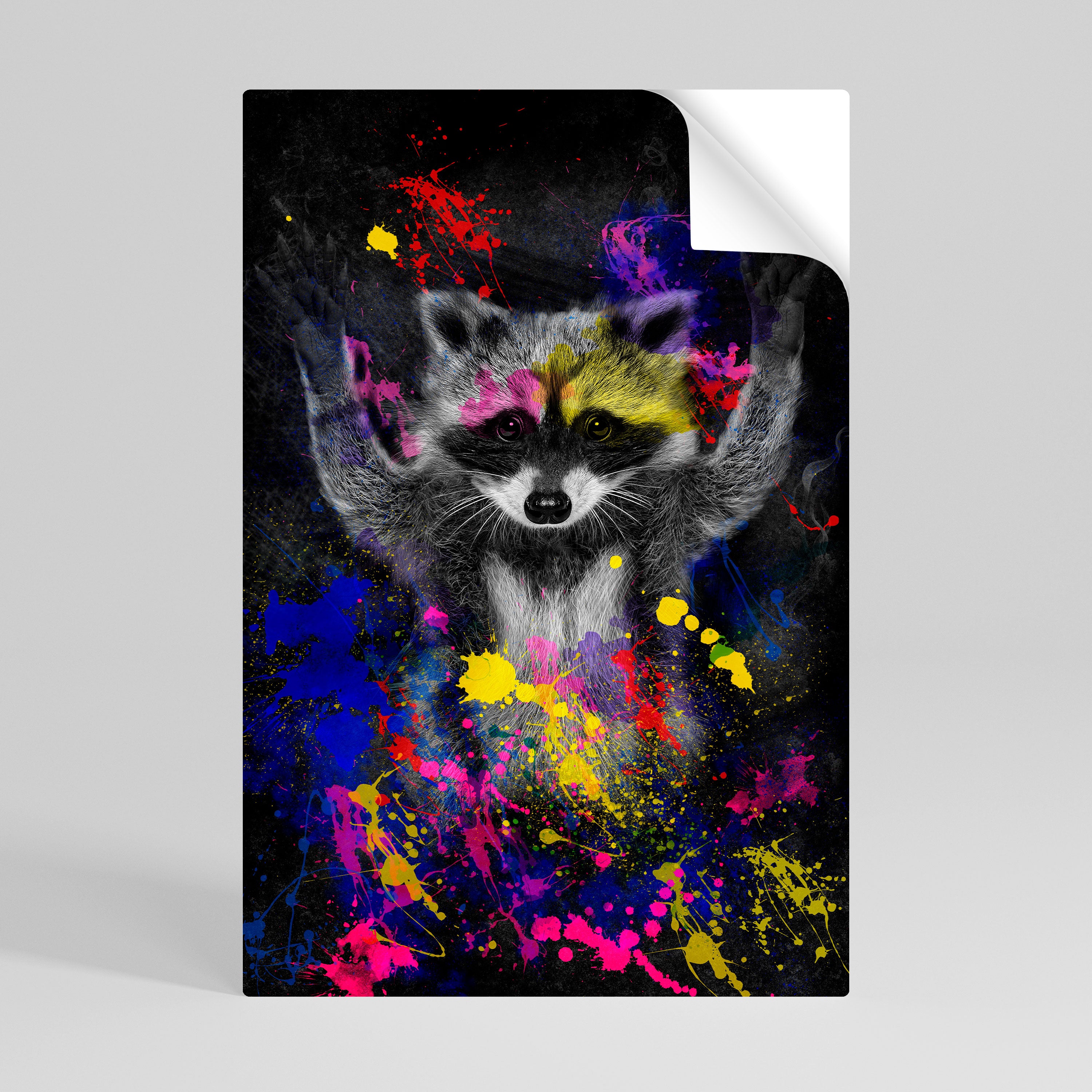 RACCOON ARTISTRY Póster Autocolante Vertical