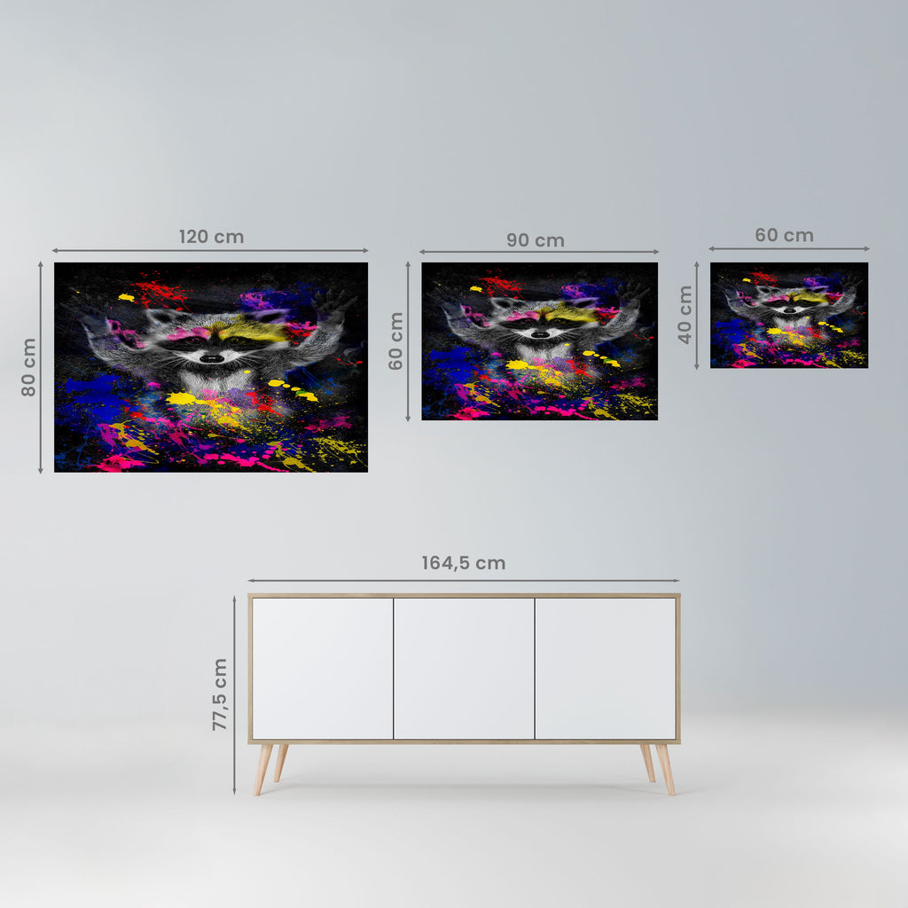RACCOON ARTISTRY Poster Horizontal Autocolante