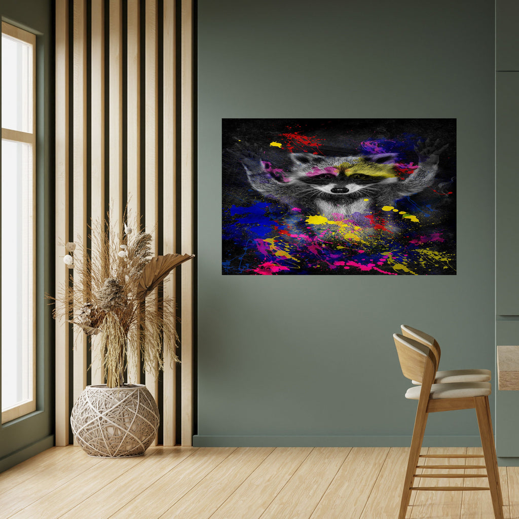 RACCOON ARTISTRY Poster Horizontal Autocolante