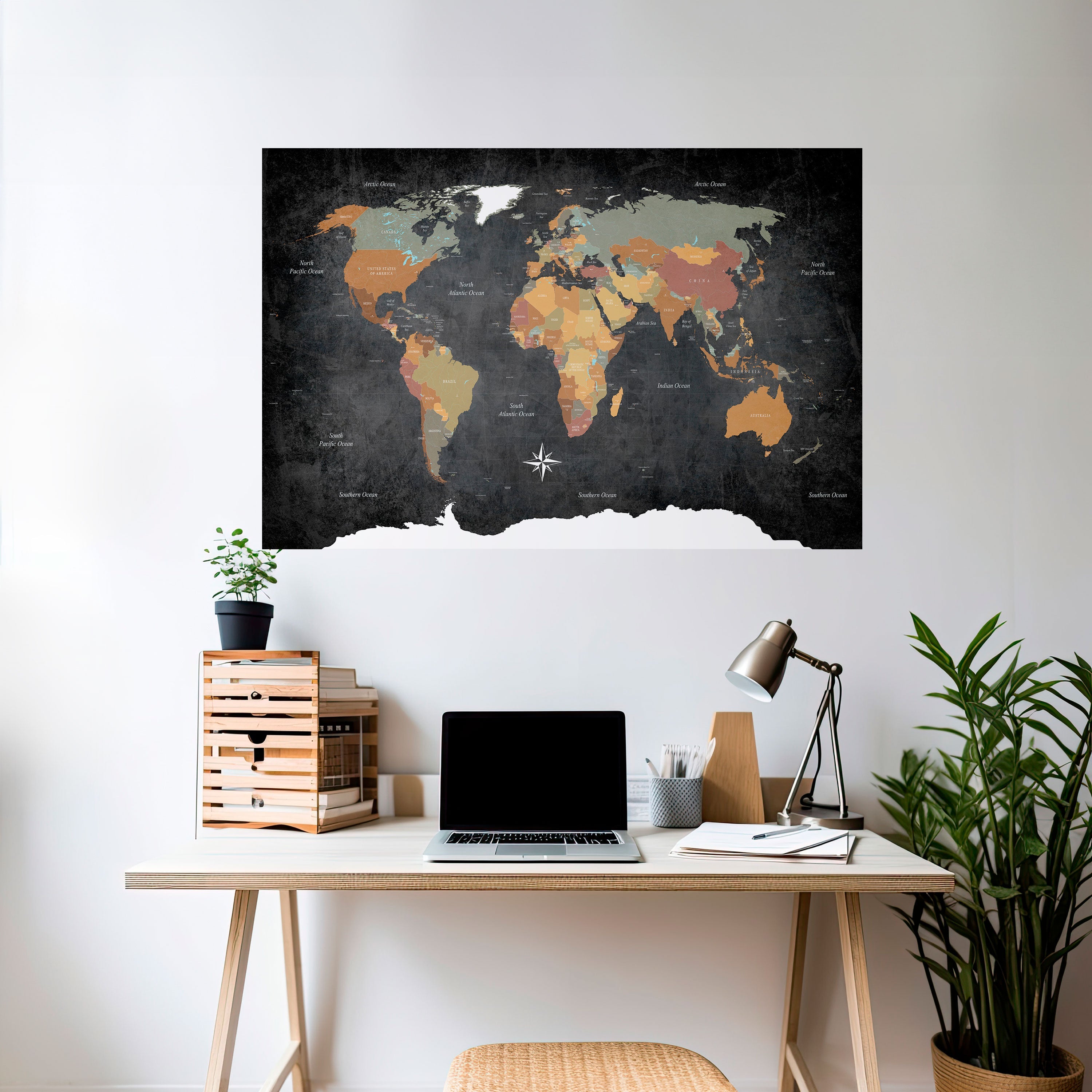 NAVIGATING VIBRANT LANDS Peel and Stick Horizontal Poster