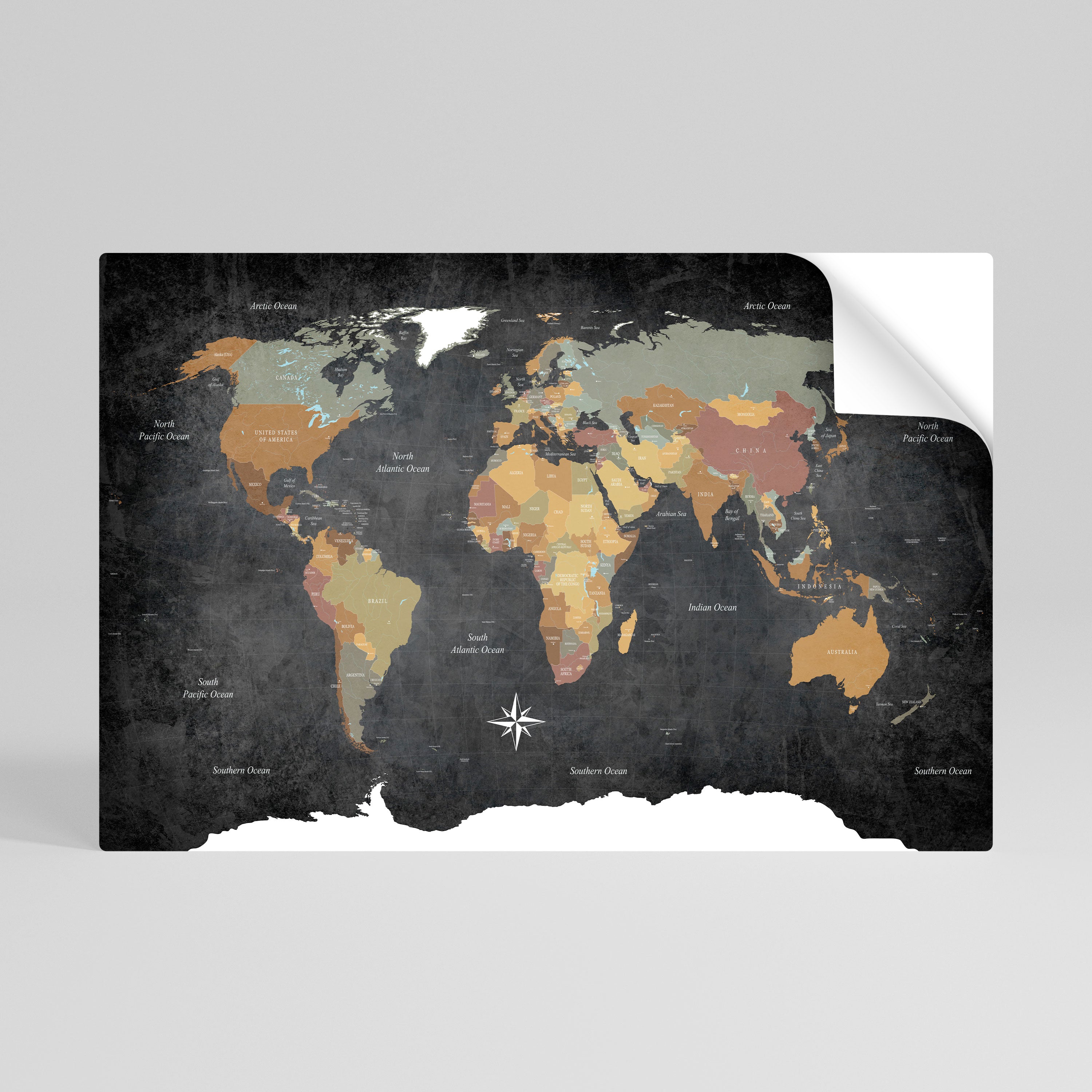 NAVIGATING VIBRANT LANDS Póster Autocolante Horizontal