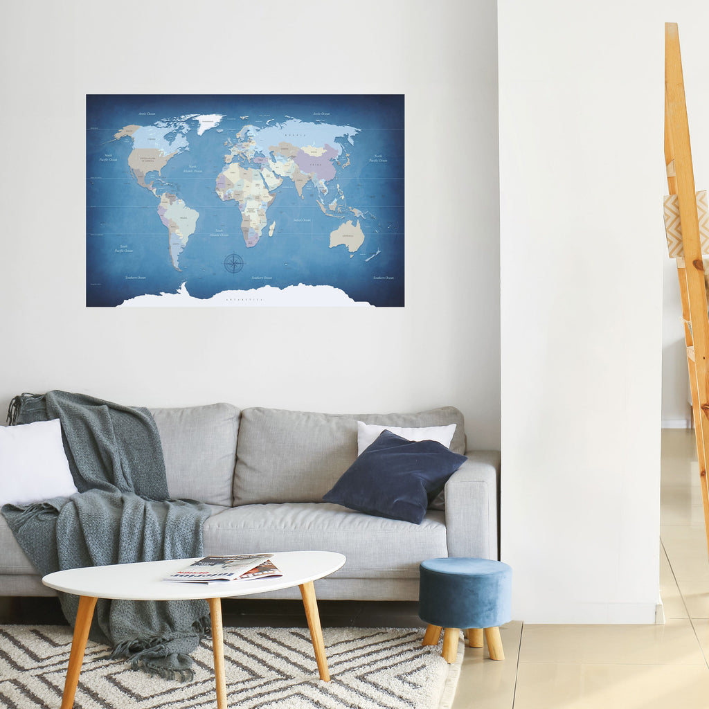 MAPS OF INSPIRATION Peel and Stick Horizontal Poster