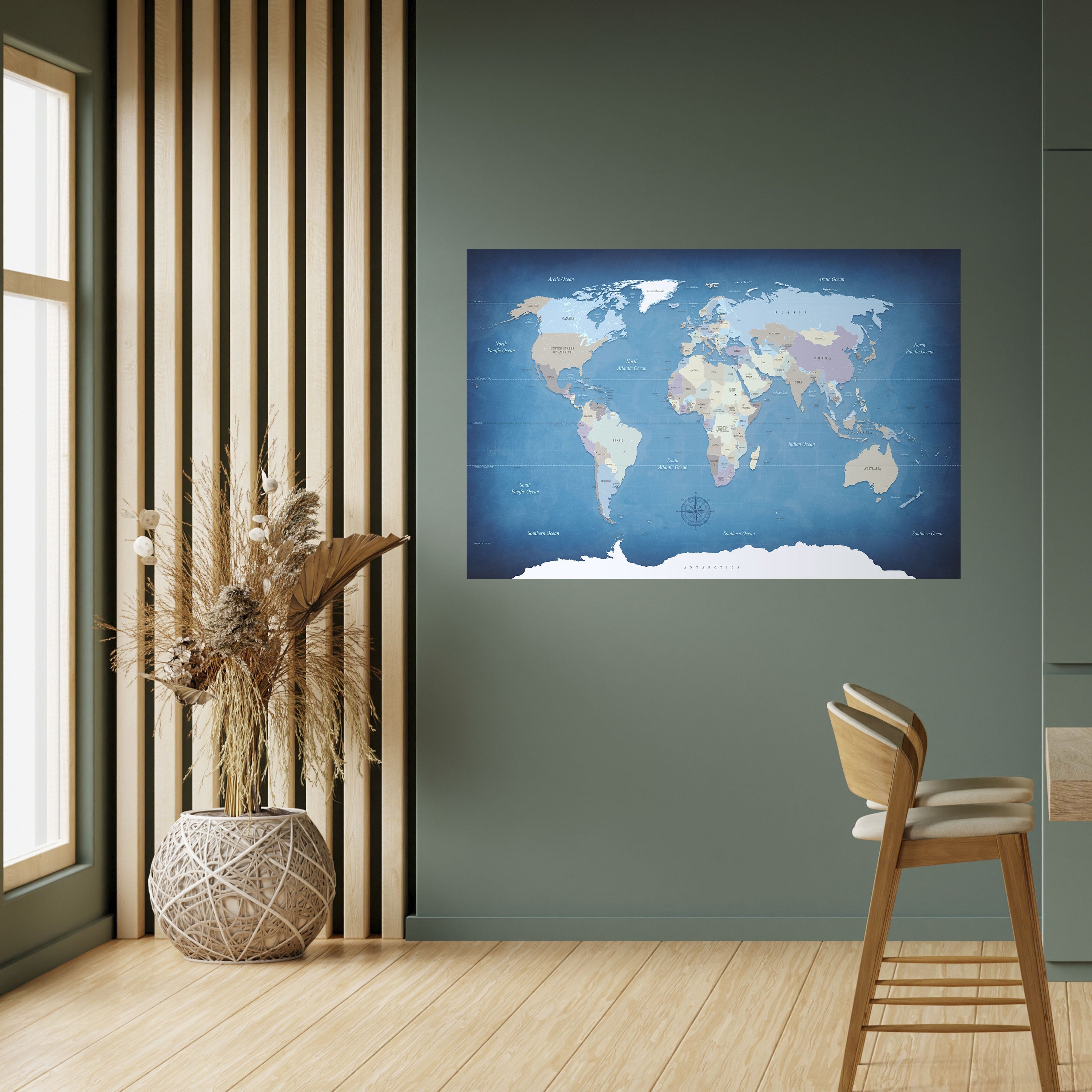 MAPS OF INSPIRATION Peel and Stick Horizontal Poster